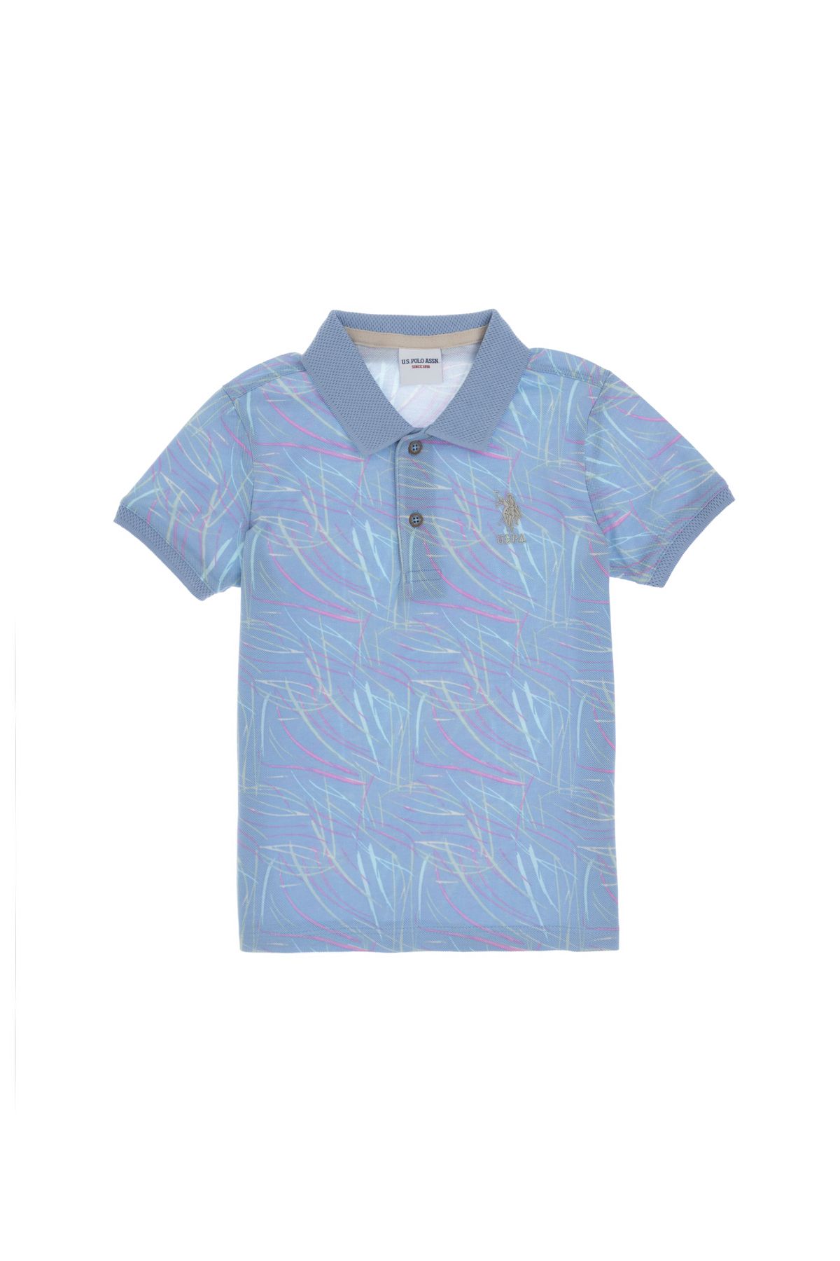 U.S. Polo Assn. Erkek Çocuk Mavi Polo Yaka Tişört 50299698-vr036