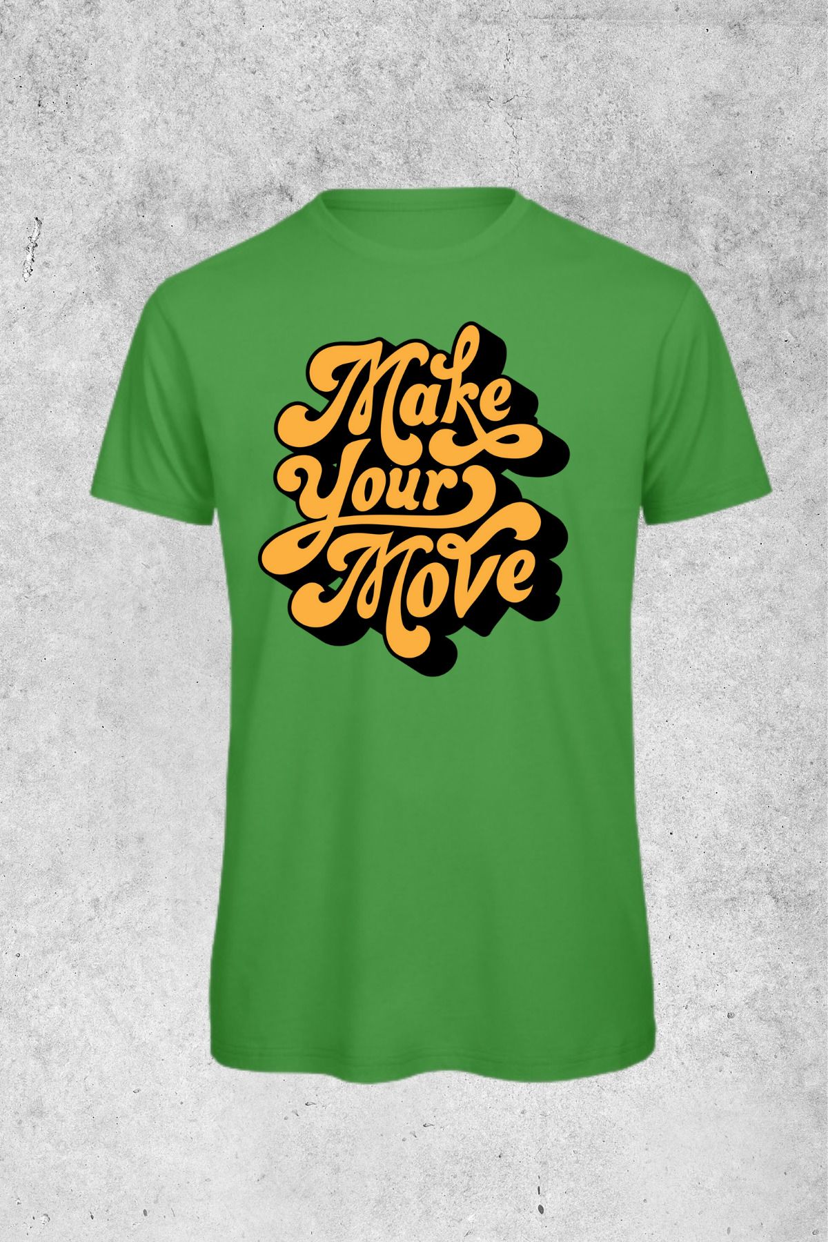 MOLICO BASİC unisex sıfır yaka kısa kollu MAKE YOUR MOVE baskılı tshirt