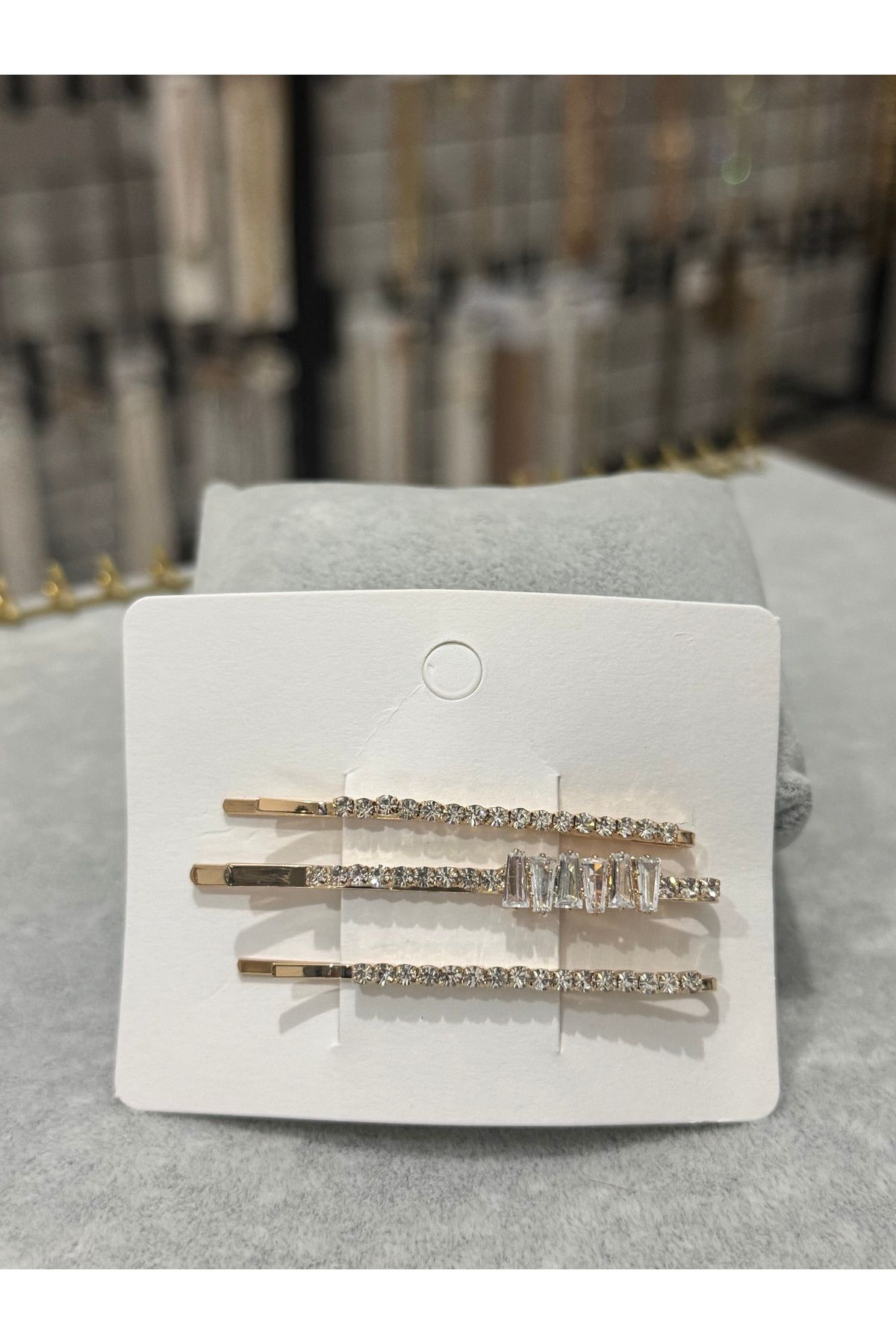 XUPING JEWELRY 3’lü rose gold taşlı toka seti