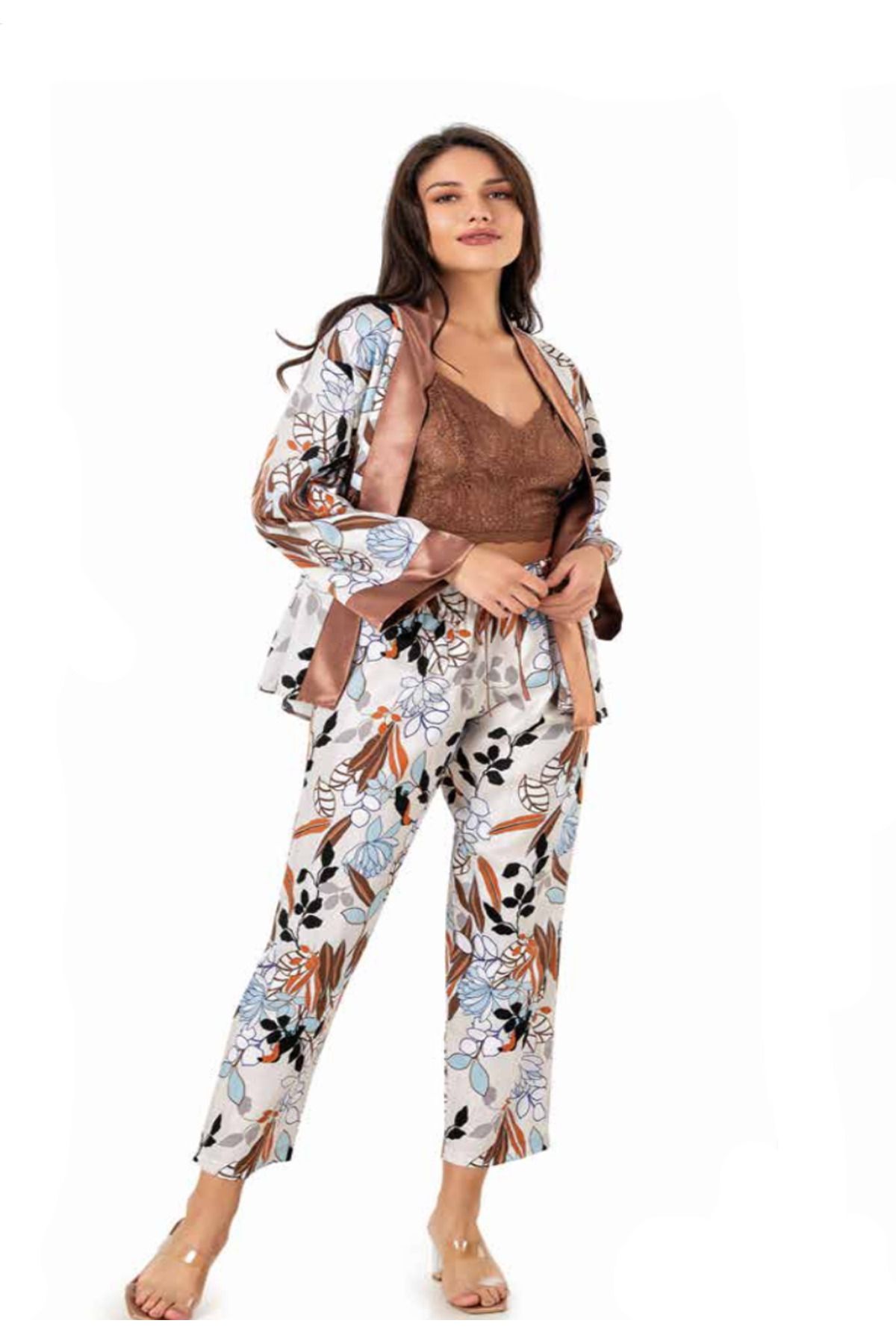 Fily İç Giyim MOONGİRL Üçlü Saten Pijama Takımları