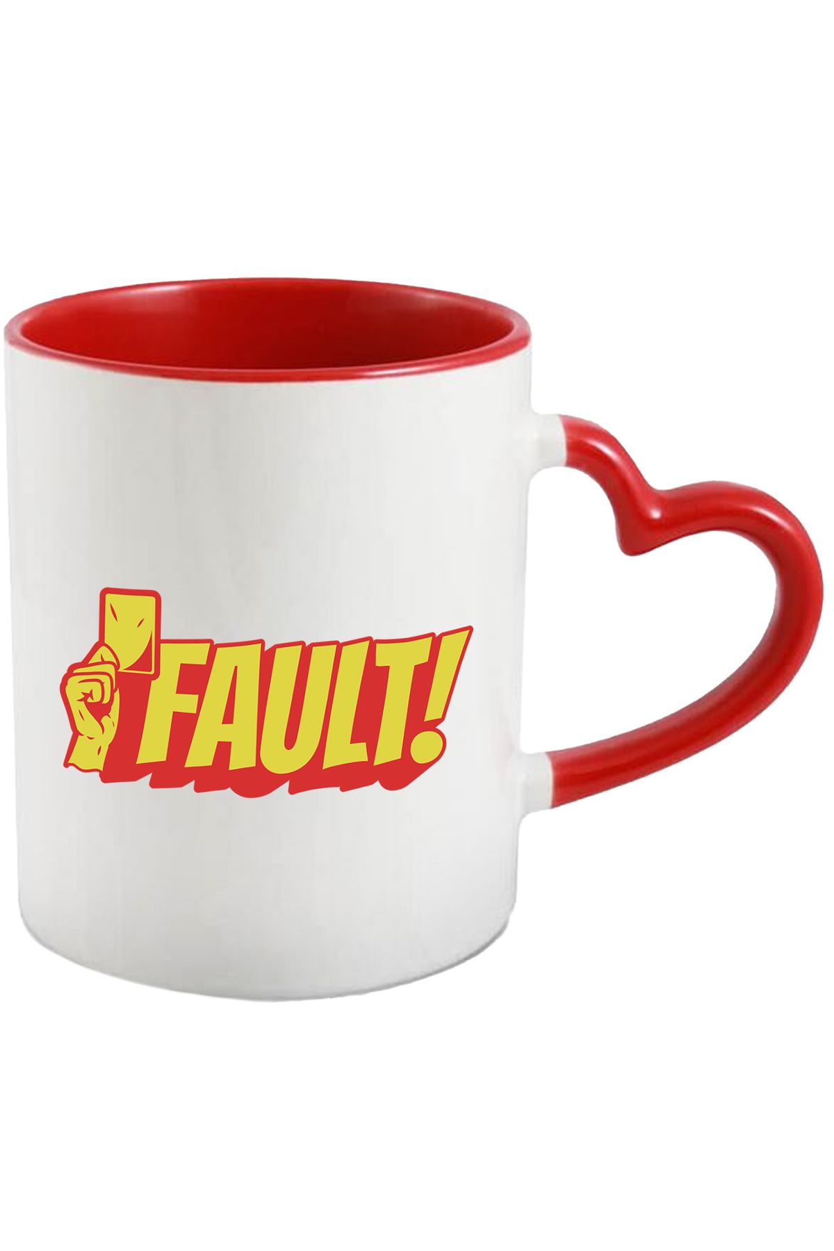 StoryGift Romania Cana Mana Cu Cartonas Pentru Fotbal, Sport,fault, 330ml, Ceramica Cu Maner Inima, Cu Maner Inim Stg - One Size