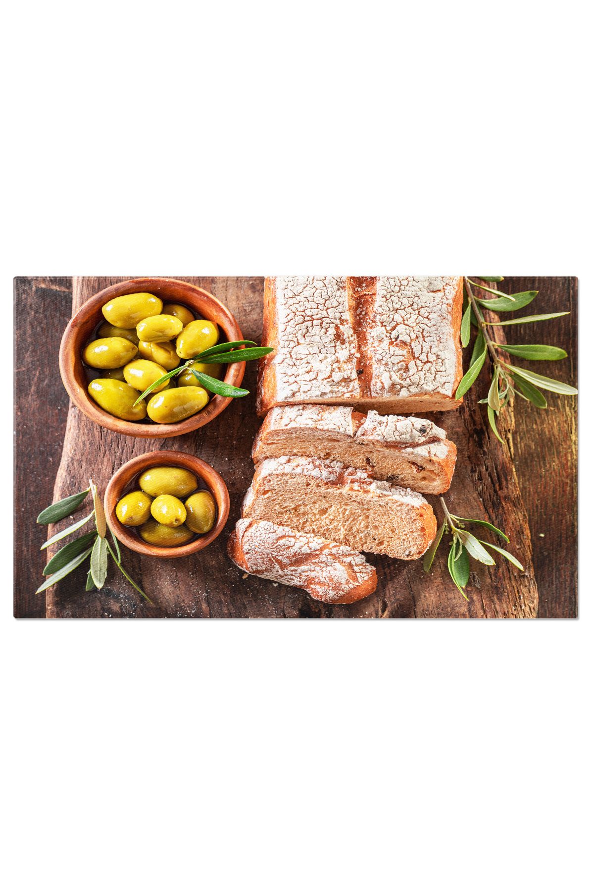 StoryGift Romania Tablou Canvas Paine Delicioasa Cu Ulei De Masline Extravirgin O Delicatesa Crocanta Si Aromatic - 40 x 25