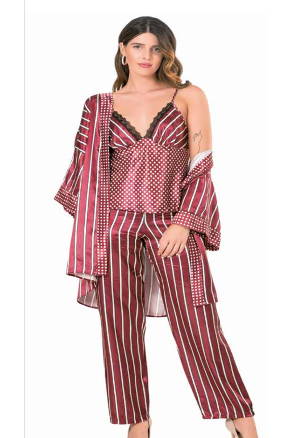 Fily İç Giyim MOONGİRL Üçlü Saten Pijama Takımları
