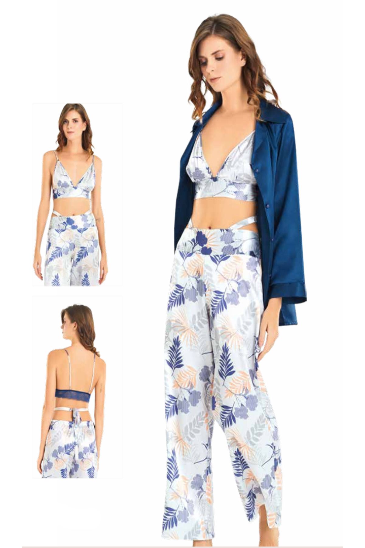 Fily İç Giyim MOONGİRL Üçlü Saten Pijama Takımları