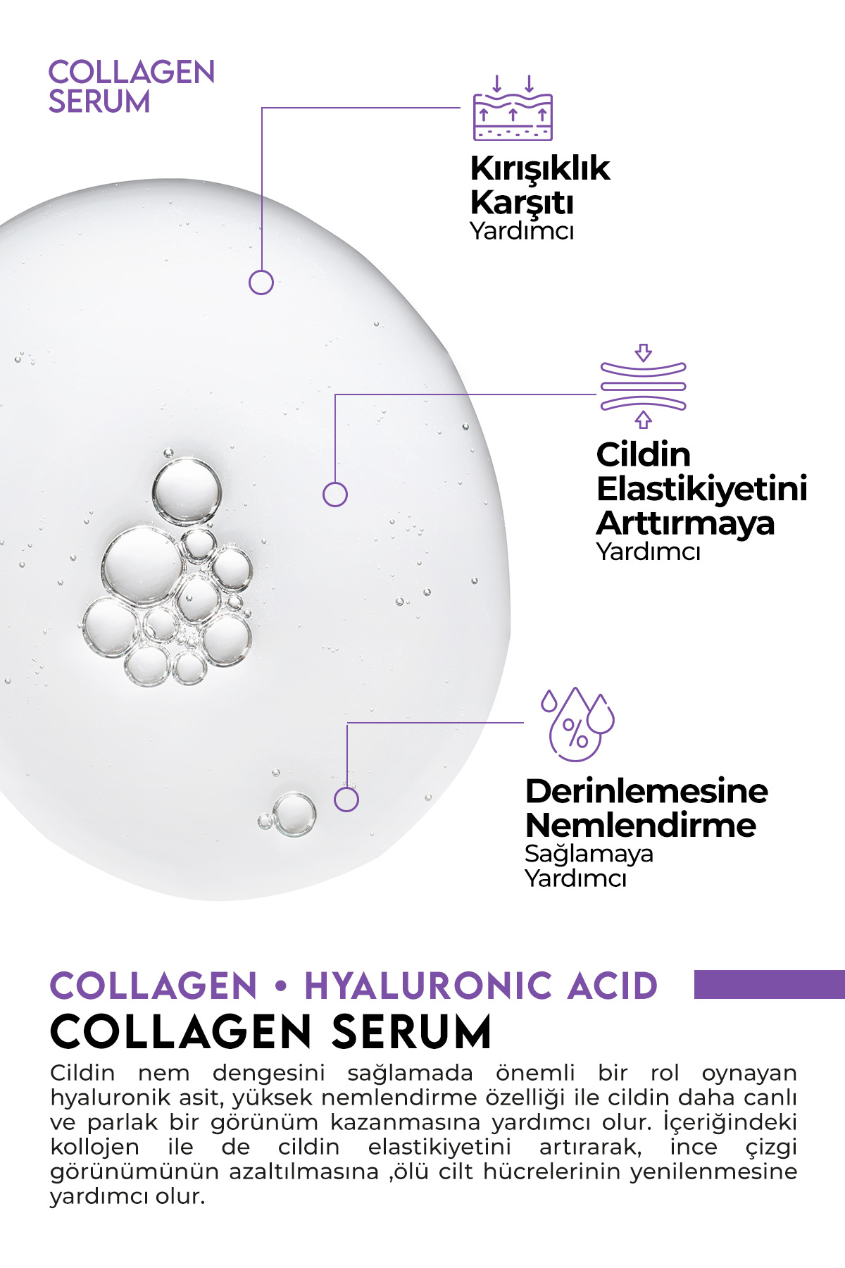 Kırışıklık Ve Yaşlanma Karşıtı Besleyici Collagen Serum 50ml — CNR-BG — تصویر 6 از 6