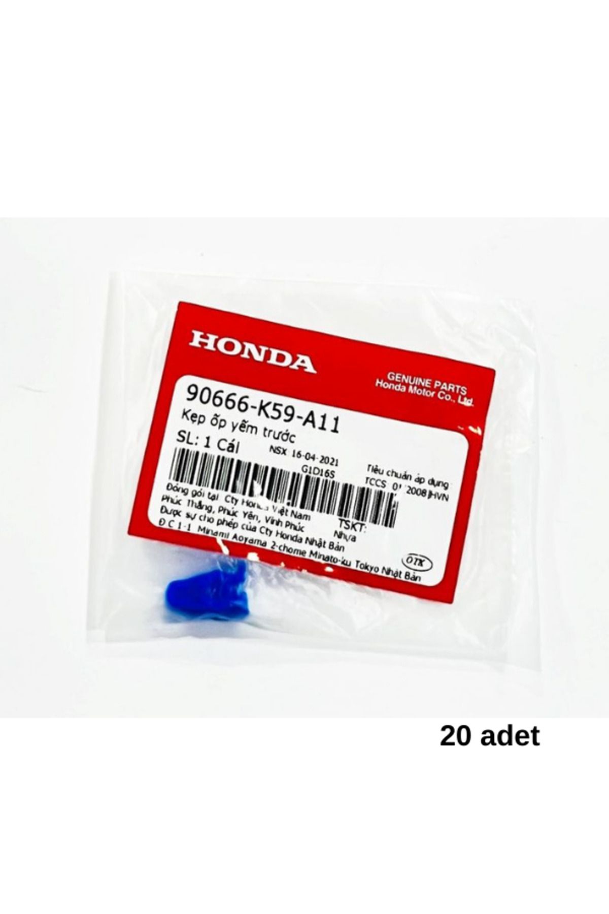 Honda dio 2021 - 2025 grenaj - kaporta klipsi (mavi) 20 adet