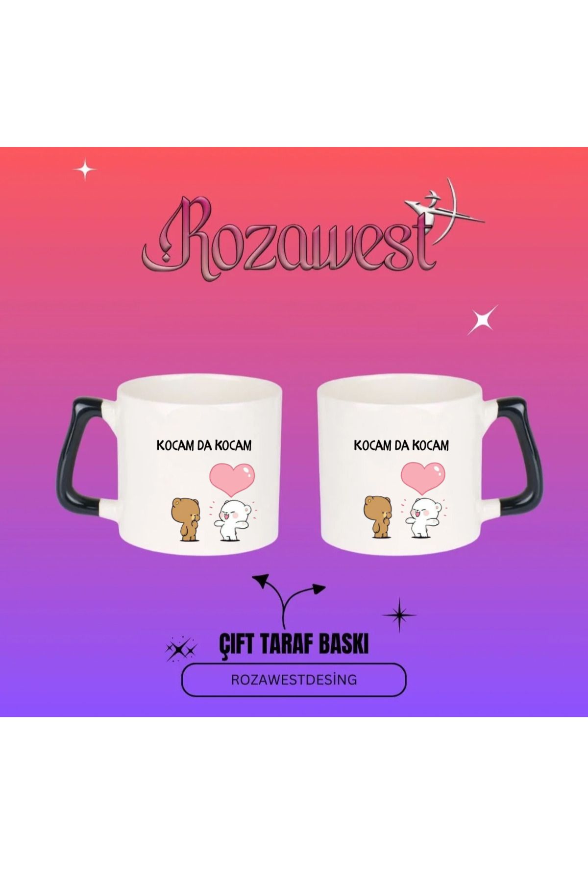 ABC Kocam da Kocam Yazılı Mug Kupa Bardak