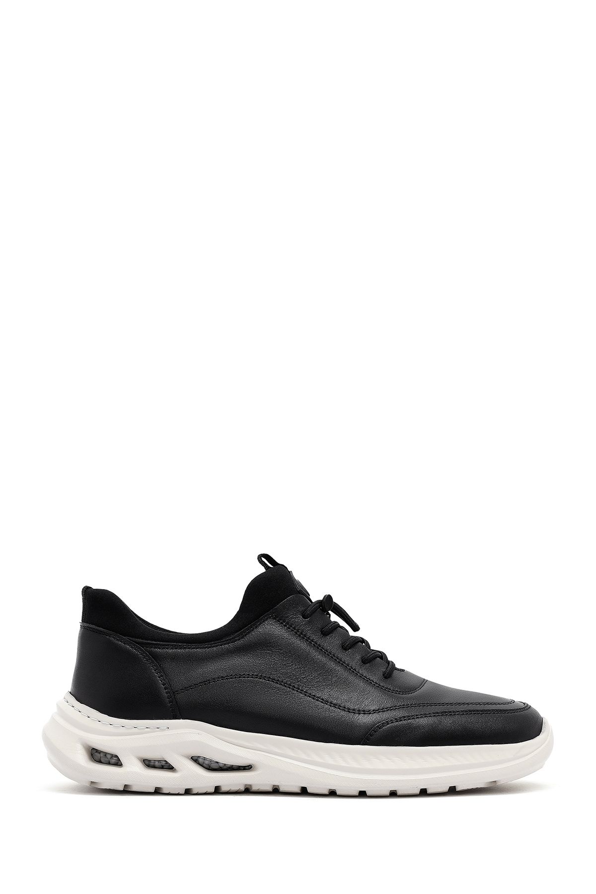 Derimod Erkek Siyah Bağcıklı Kalın Tabanlı Deri Sneaker 25SFD6760FT