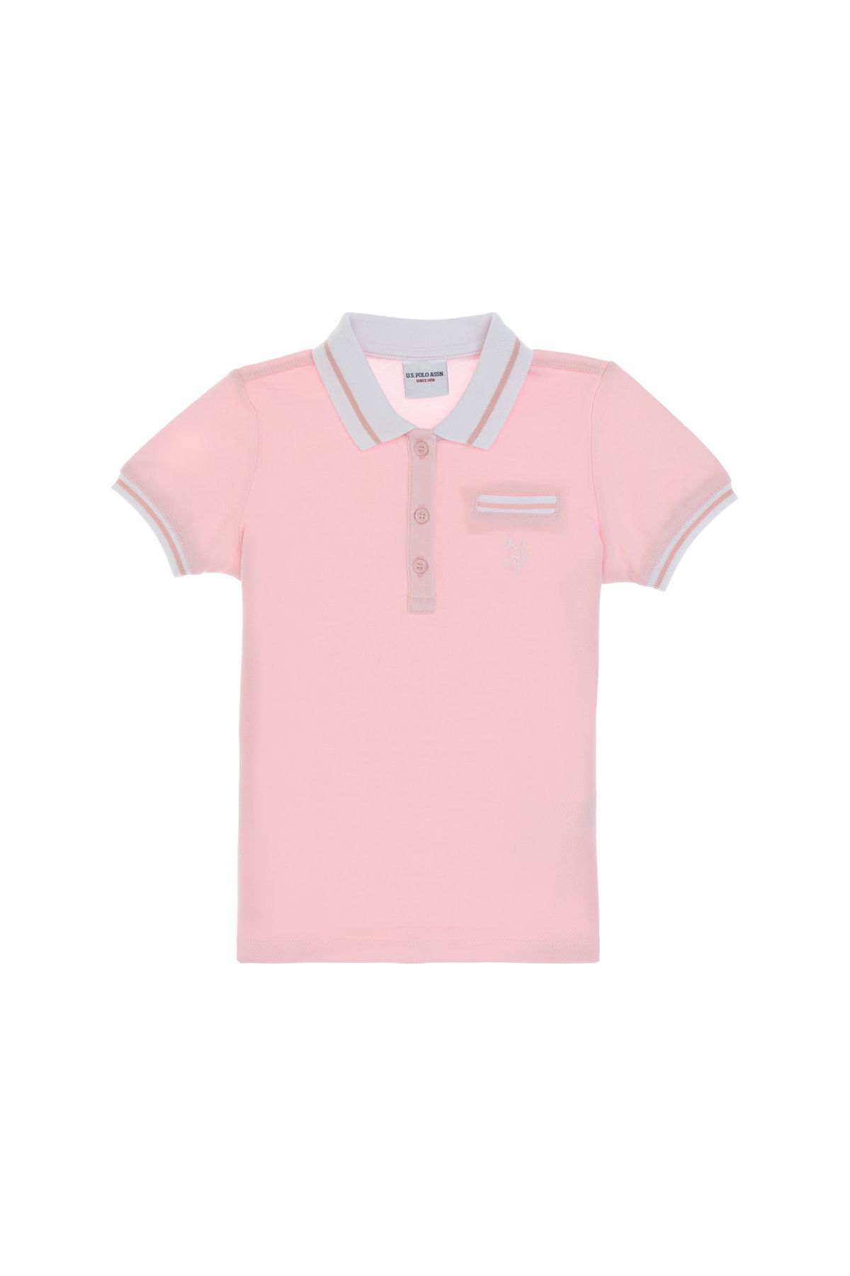 U.S. Polo Assn. Kız Çocuk Açık Pembe Polo Yaka Tişört 50310223-vr078