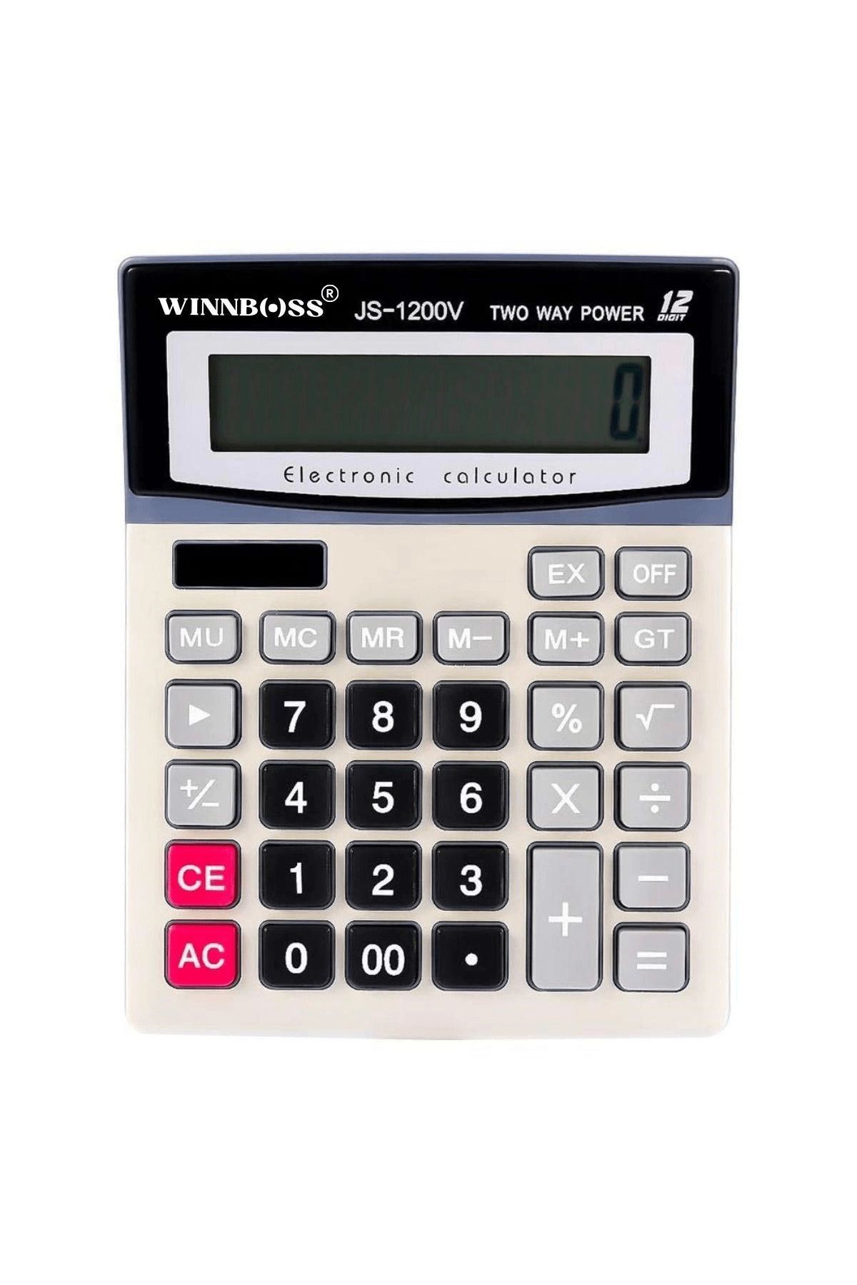 melfxxl eticaret 12 Haneli Geniş Lcd Ekran, Pilli Büyük Düğmeli Hesap Makinesi ( Lisinya )