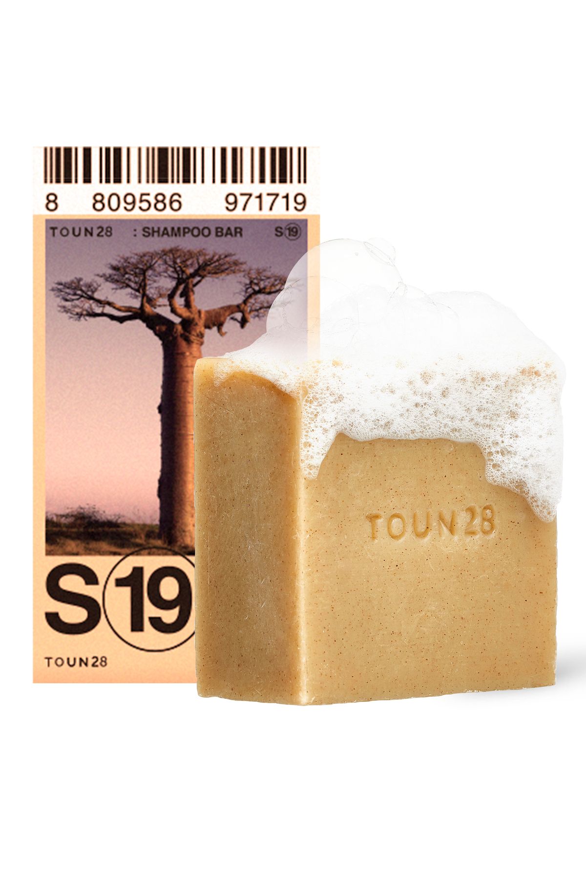 Toun28 S19 Baobab Tohumu Yağı, Besleyici Katı Şampuan Bar, Solid Shampoo Bar, 100 Gr