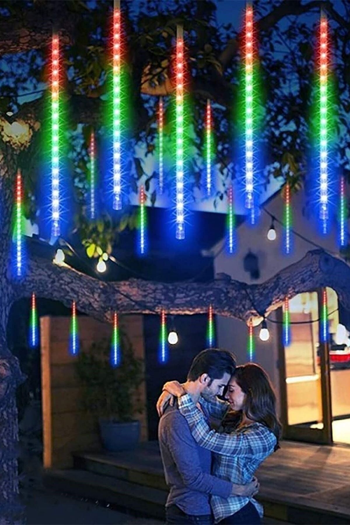For Prime 10lu Kayan Meteor Led Işık Renkli Bahçe Ev Dekor Süsleme Kayan Işıklar