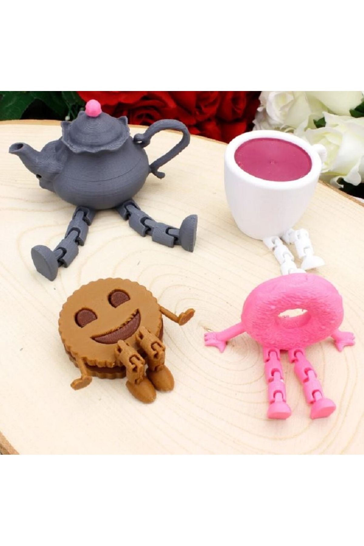 Se Promo Sevimli Çay ve Tatlı Temalı Mini Figür Seti, Masa Üstü Dekorasyon, 3D Mini Figürler, Minyatür