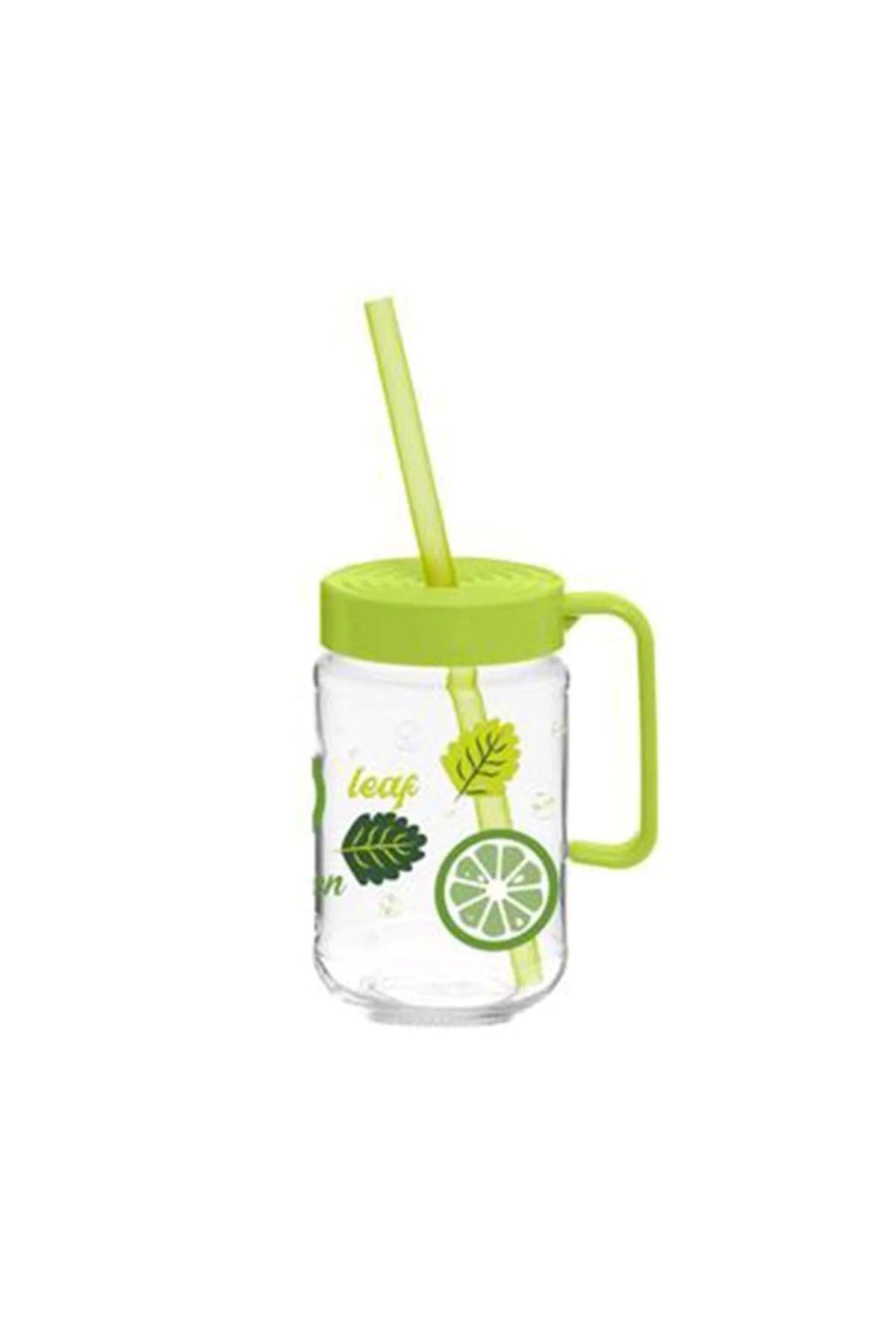 Herevin 370 Cc Limon Desenli Pipetli Kulplu Cam Bardak / BPA Free