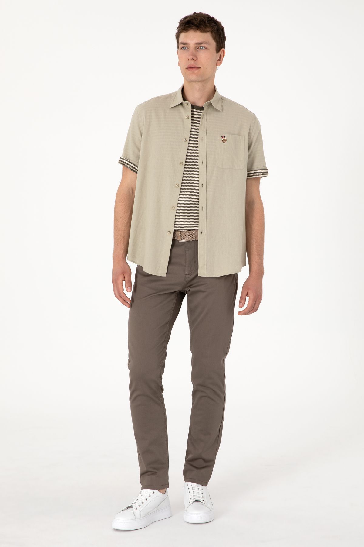 U.S. Polo Assn. Erkek Vizon Kanvas Pantolon 50300435-VR052
