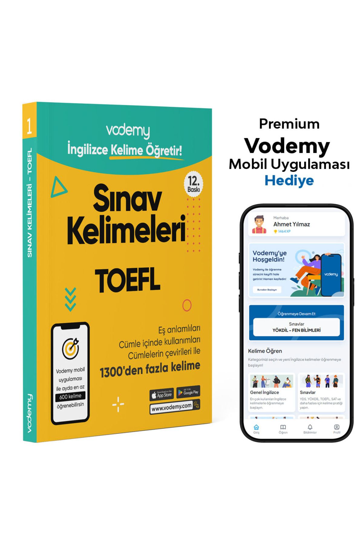 Anonim Yayıncılık Vodemy TOEFL İngilizce Kelime Seti + Ücretsiz Mobil Uygulama ile Sınav Hazırlığı