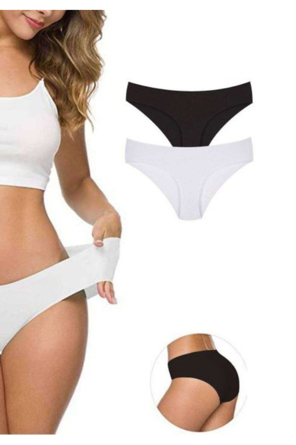 Pink Stil 2 Adet Kadın Dikişsiz Lazer Kesim Esnek İz yapmayan Külot