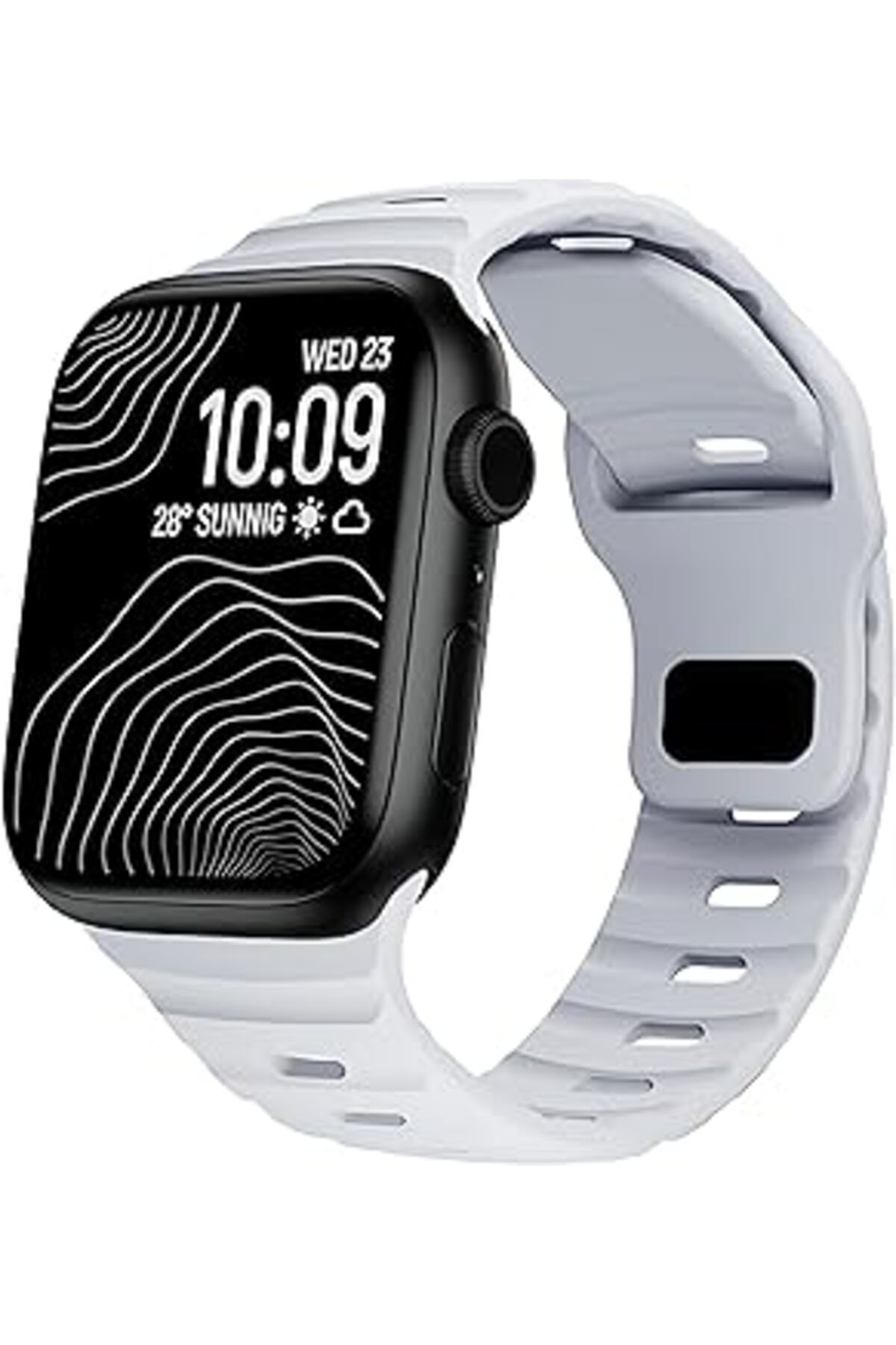 Pazarcan Apple Watch Uruchi Yumuşak Silikon Su Geçirmez Watch Band, Apple Watch Ultra Kordonları Ile Uyumlu
