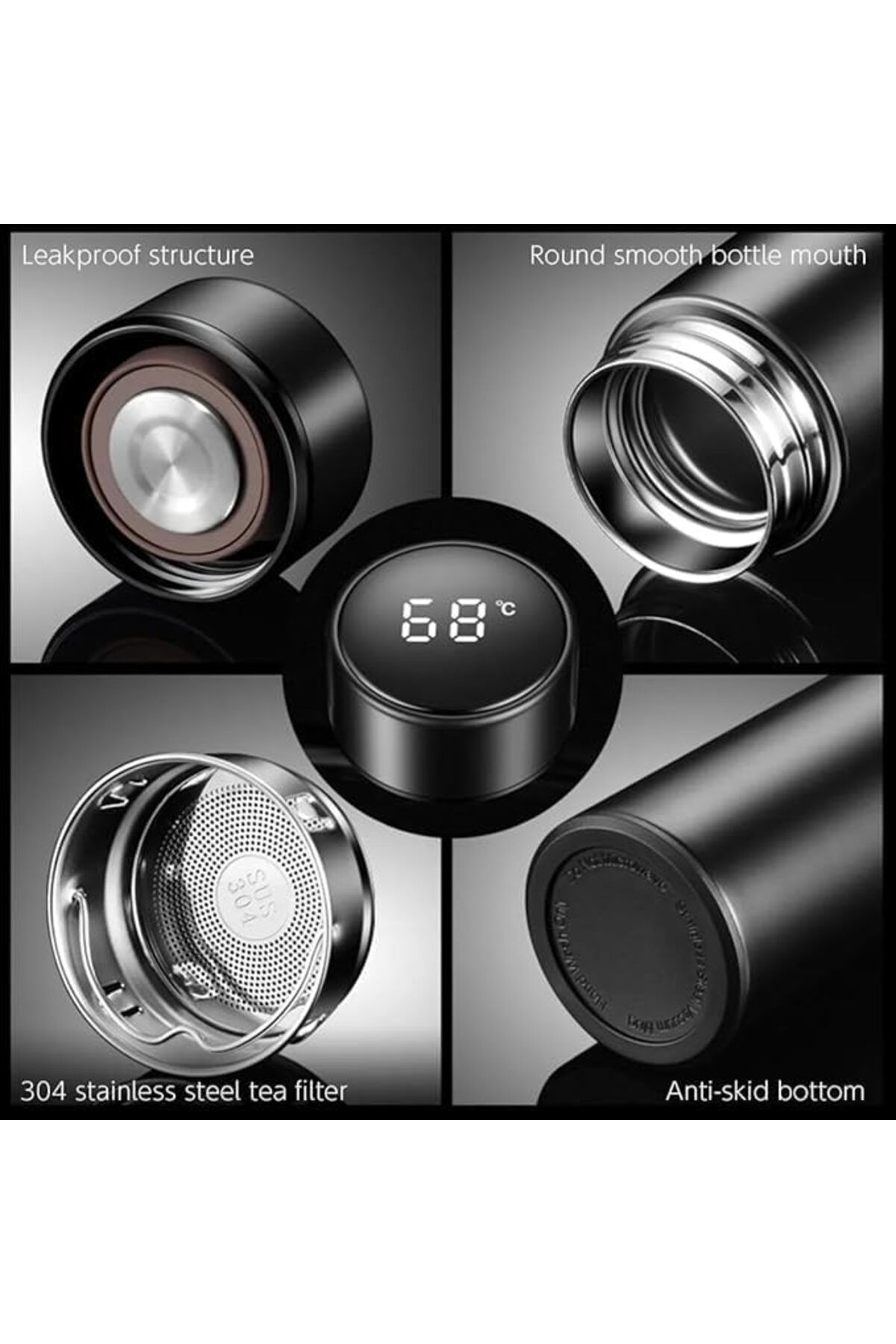 Other-Premium Stainless Steel Thermal Insulating Cup, 500 ml with Touchscreen LED Display for Temperature 3