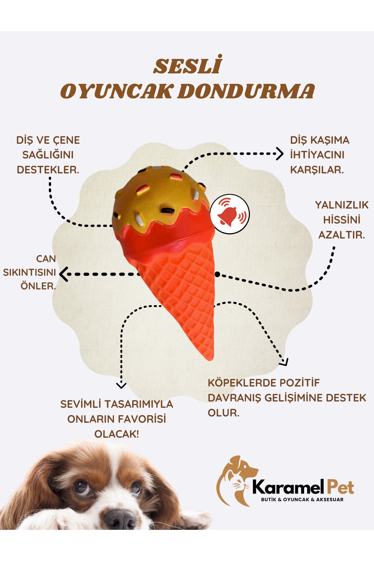 Cans Kedi Köpek Evcil Hayvan Sesli Oyuncak - Dondurma Oyuncak