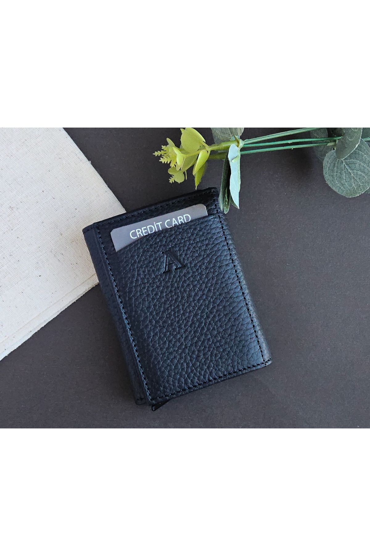 Aydin Wallets Hakiki Deri Mekanizmalı Siyah Cüzdan - Unisex Günlük& Hediye