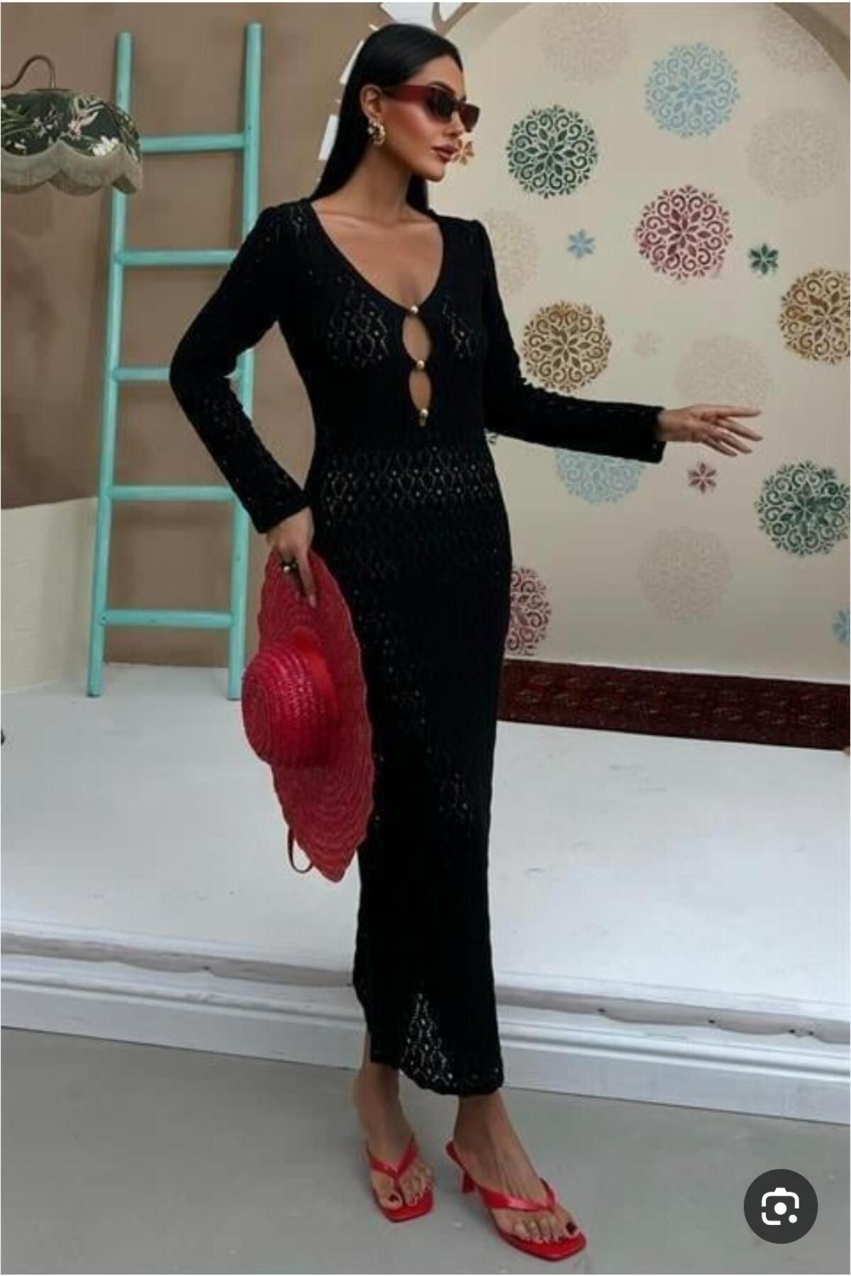 Abalı Yenı season- Massino Tutti plaj Triko elbise. Alhawi, Gardenya, model.