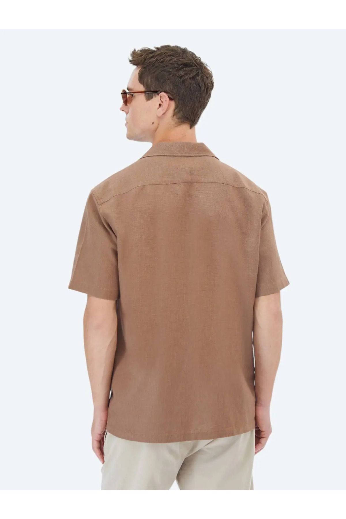 Fındık Düz Regular Fit Dokuma Overshırt - 7