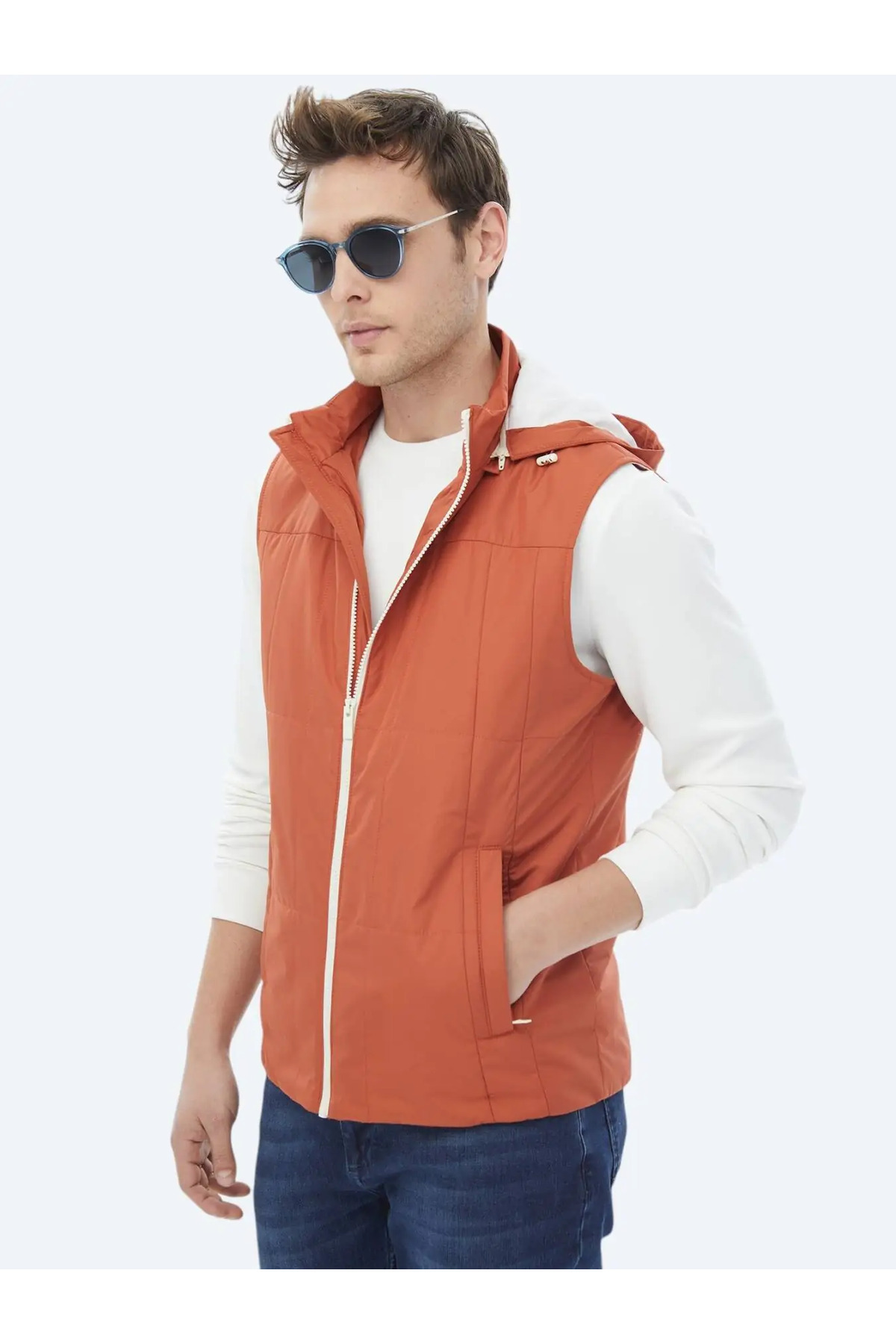 Kip-Dark Orange Woven Sports Vest - Comfortable and Stylish 3