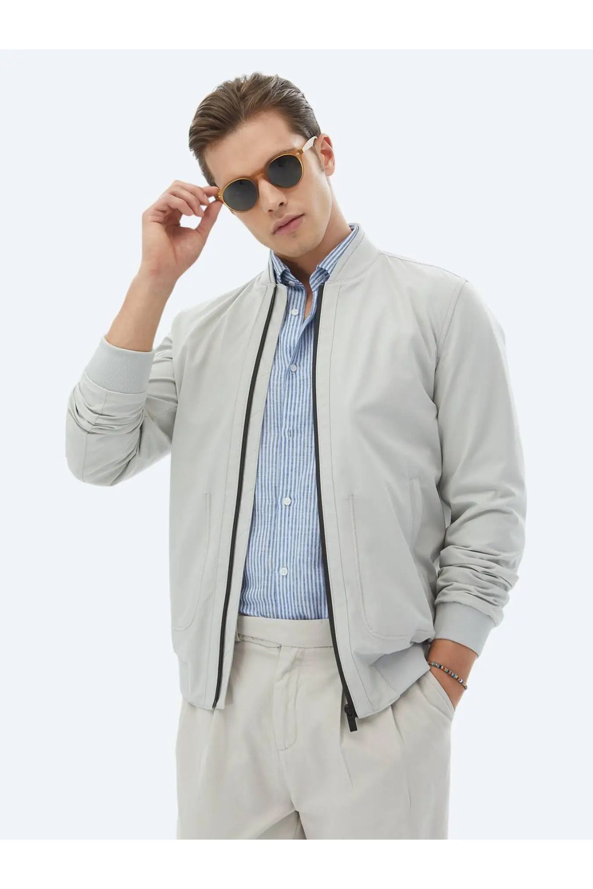 Kip-Stone Colored Woven Coat 5