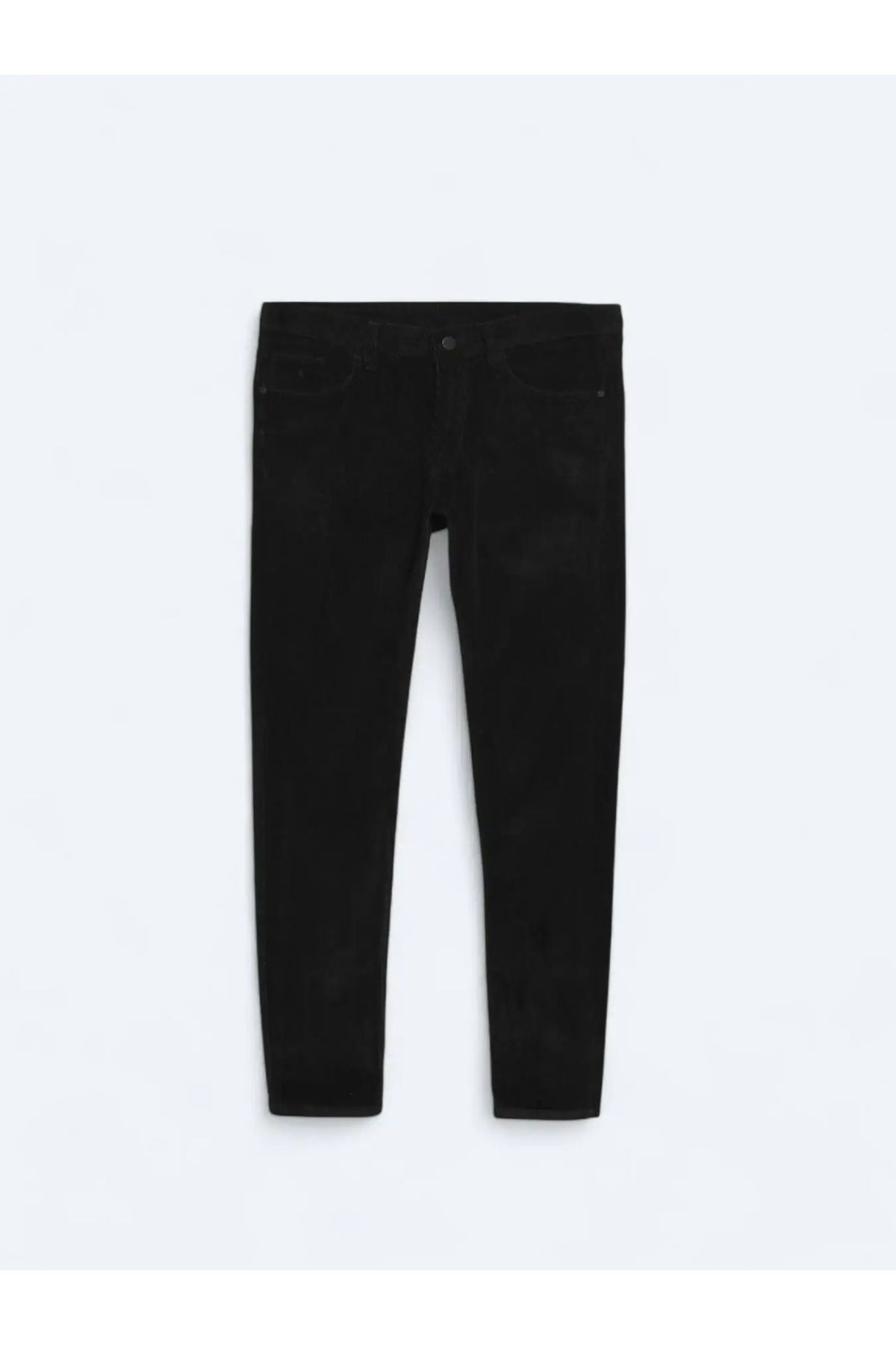 Kip-Μαύρο υφαντό Slim Fit Velvet Casual βαμβακερό παντελόνι 6