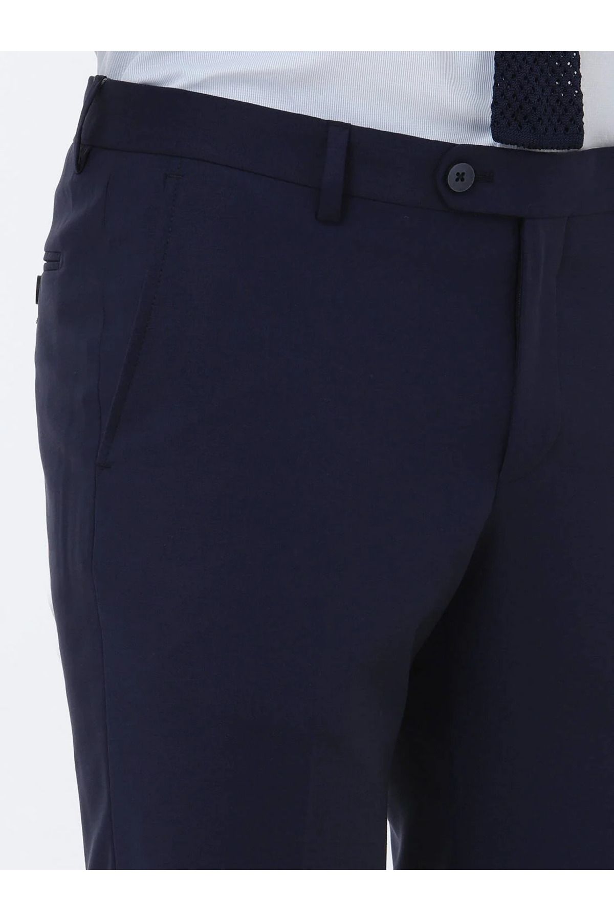 Kip-Classic Wool Blended Saks Straight Woven Trousers 3