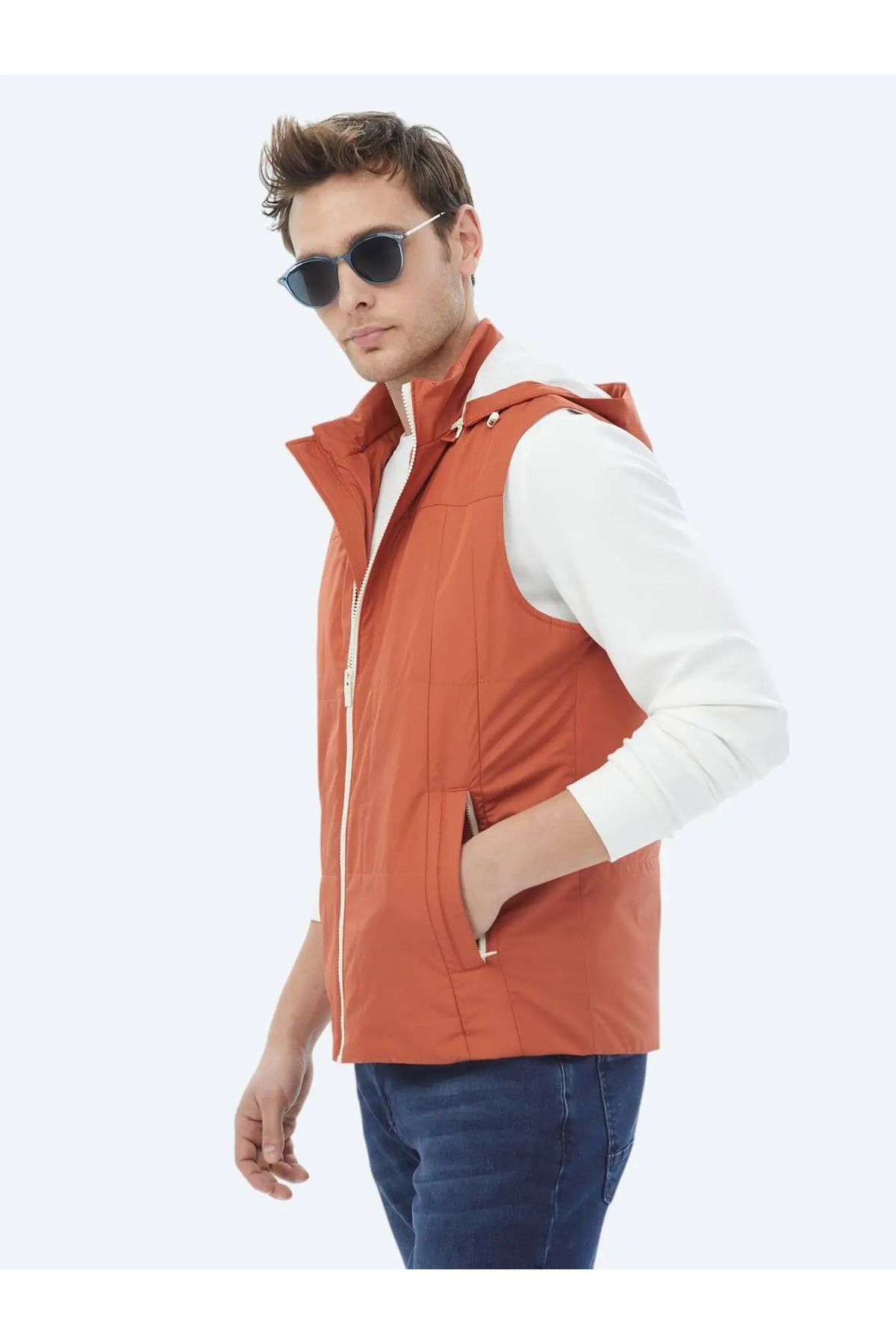 Kip-Dark Orange Woven Sports Vest - Comfortable and Stylish 5
