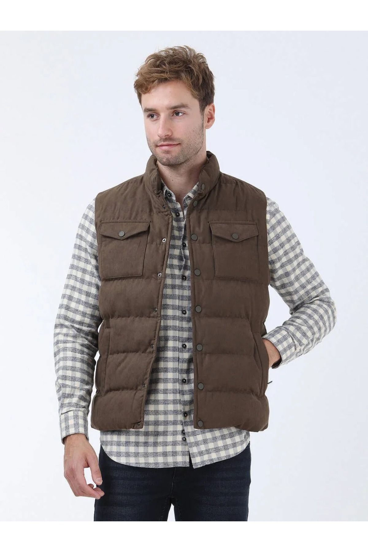 Kip-Sports Style Hazelnut Woven Vest 3