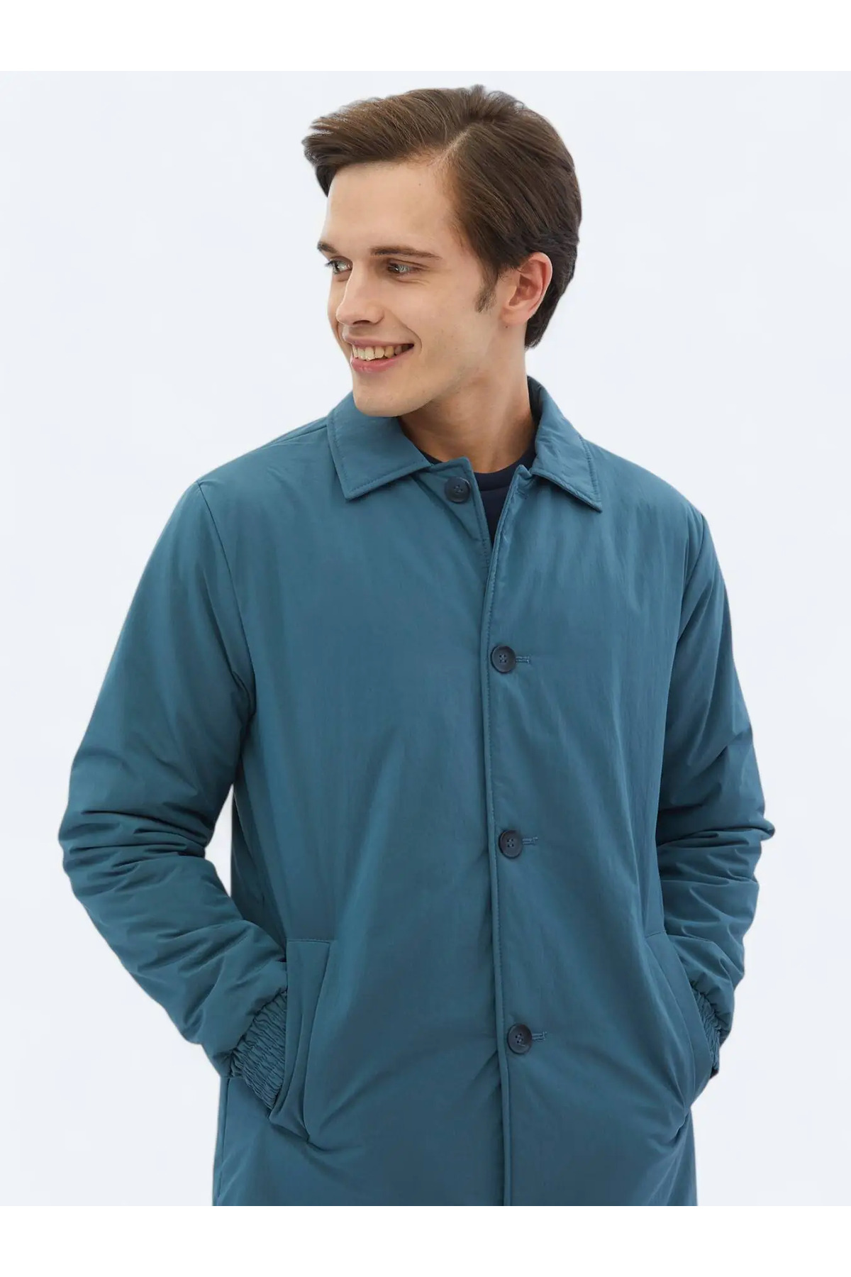 Kip-Mint Colored Woven Overcoat 4