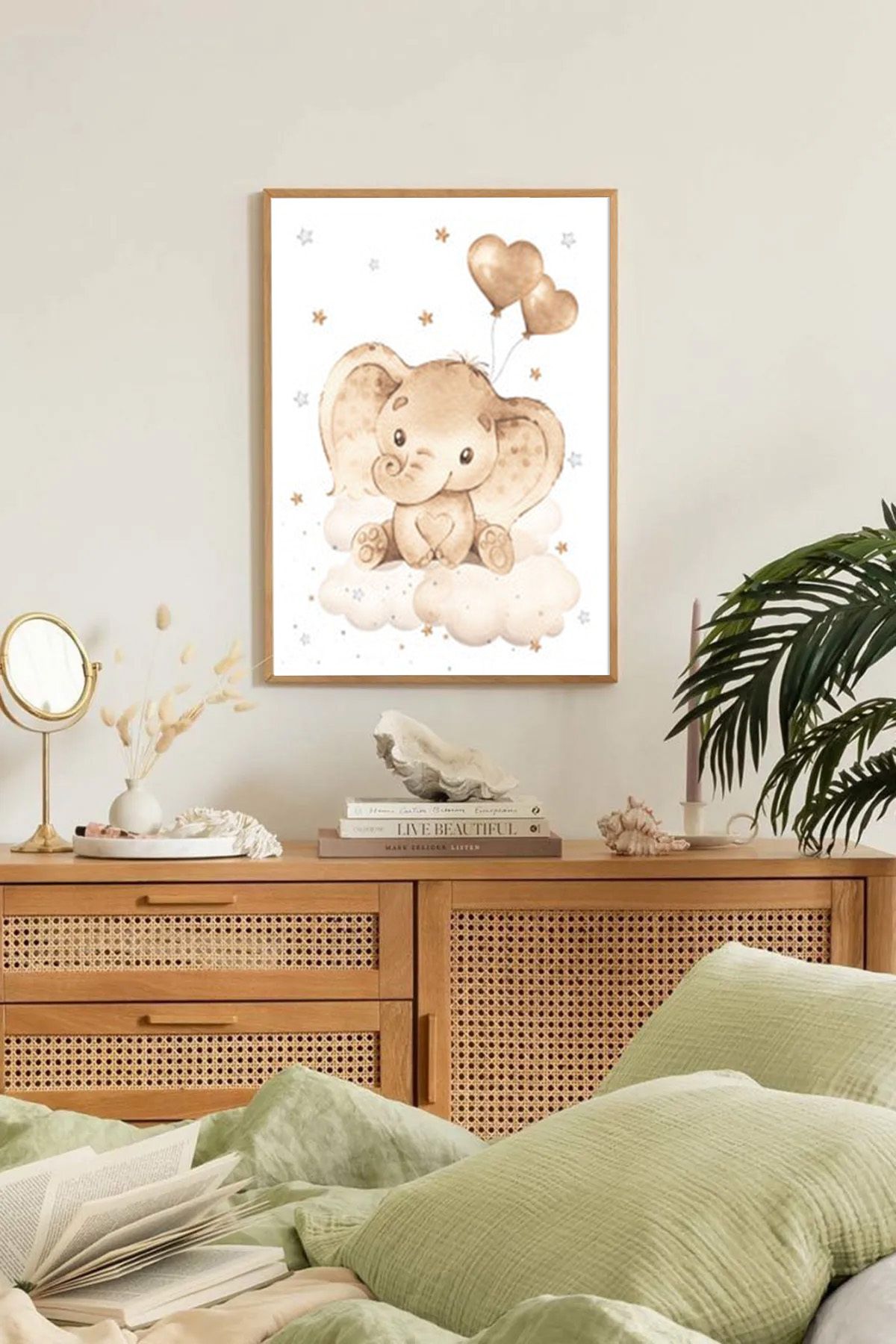 Dekorsiahome Tek Parça Ahşap Çerçeveli Oturma Odası Salon Mutfak Tablo TK0327