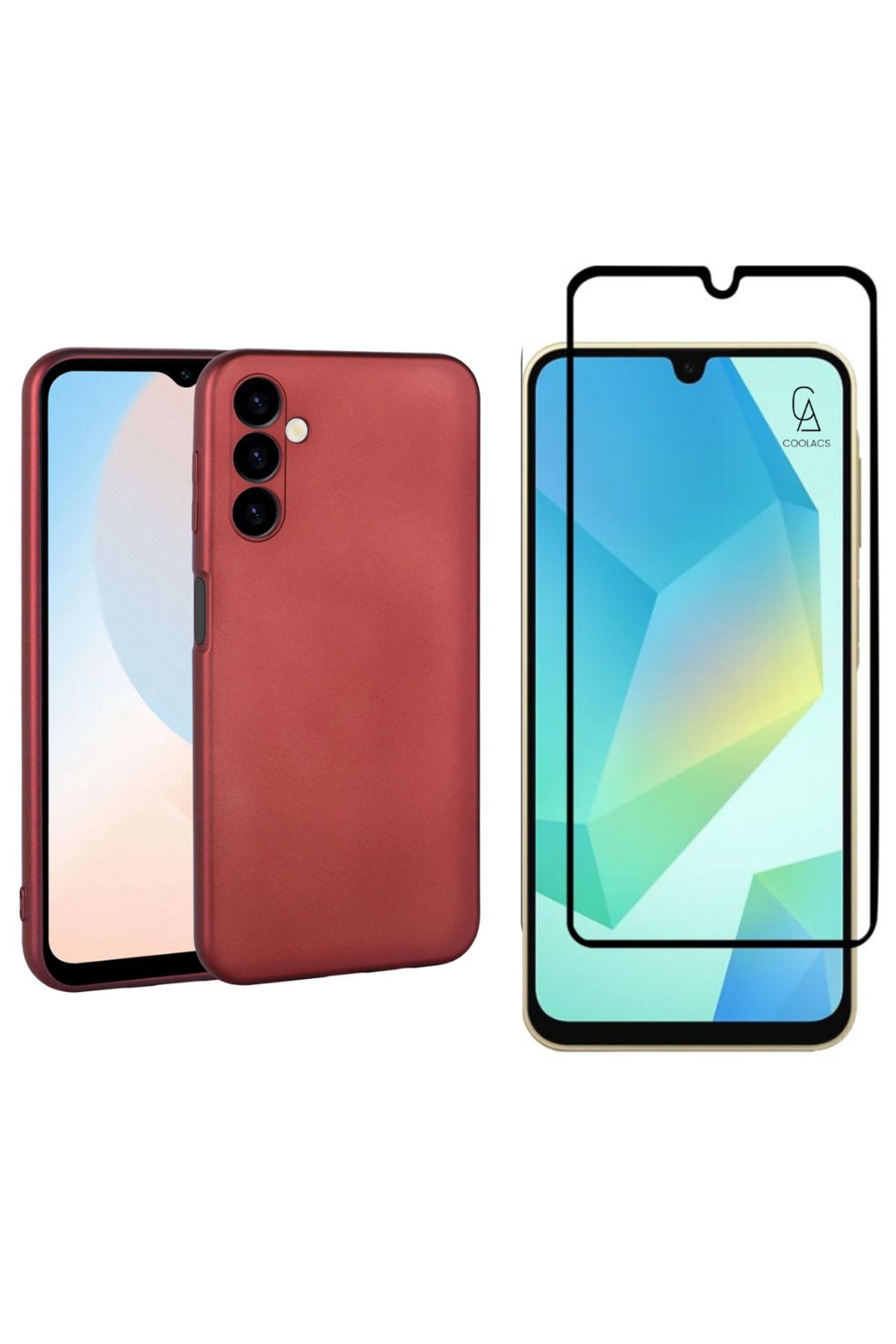 Coolacs Samsung Galaxy A16 ile Uyumlu Telefon Kılıfı ve 5d Tam Kaplayan Cam Ekran Koruyucu