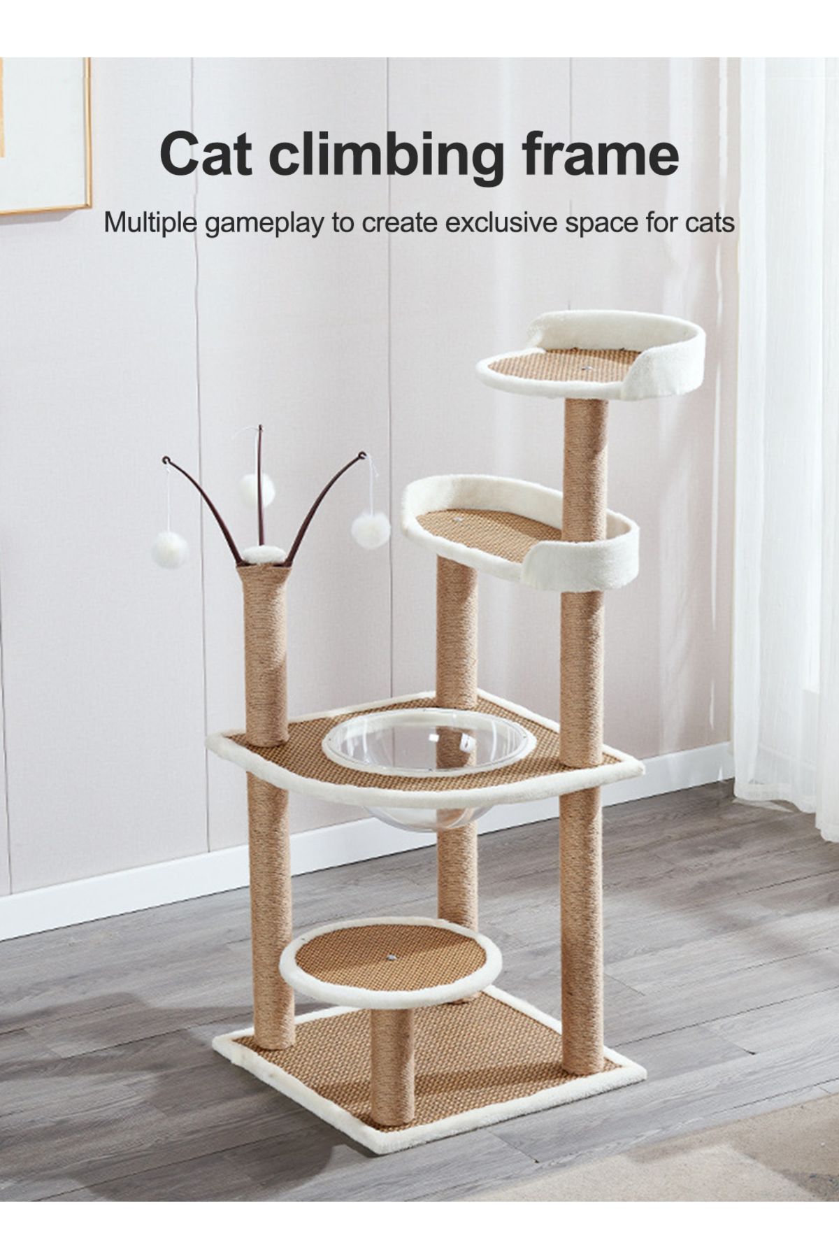 KidLe-Cat Tree Large Cat Nest Four Seasons Universal Cat Climbing Frame Oversized Capsule 6
