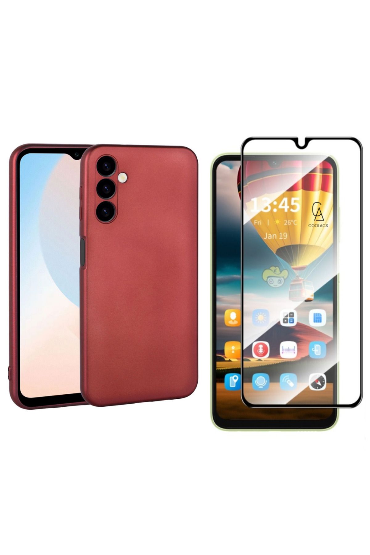 Coolacs Samsung Galaxy A16 ile Uyumlu Telefon Kılıfı ve Tam Kaplayan Seramik Ekran Koruyucu