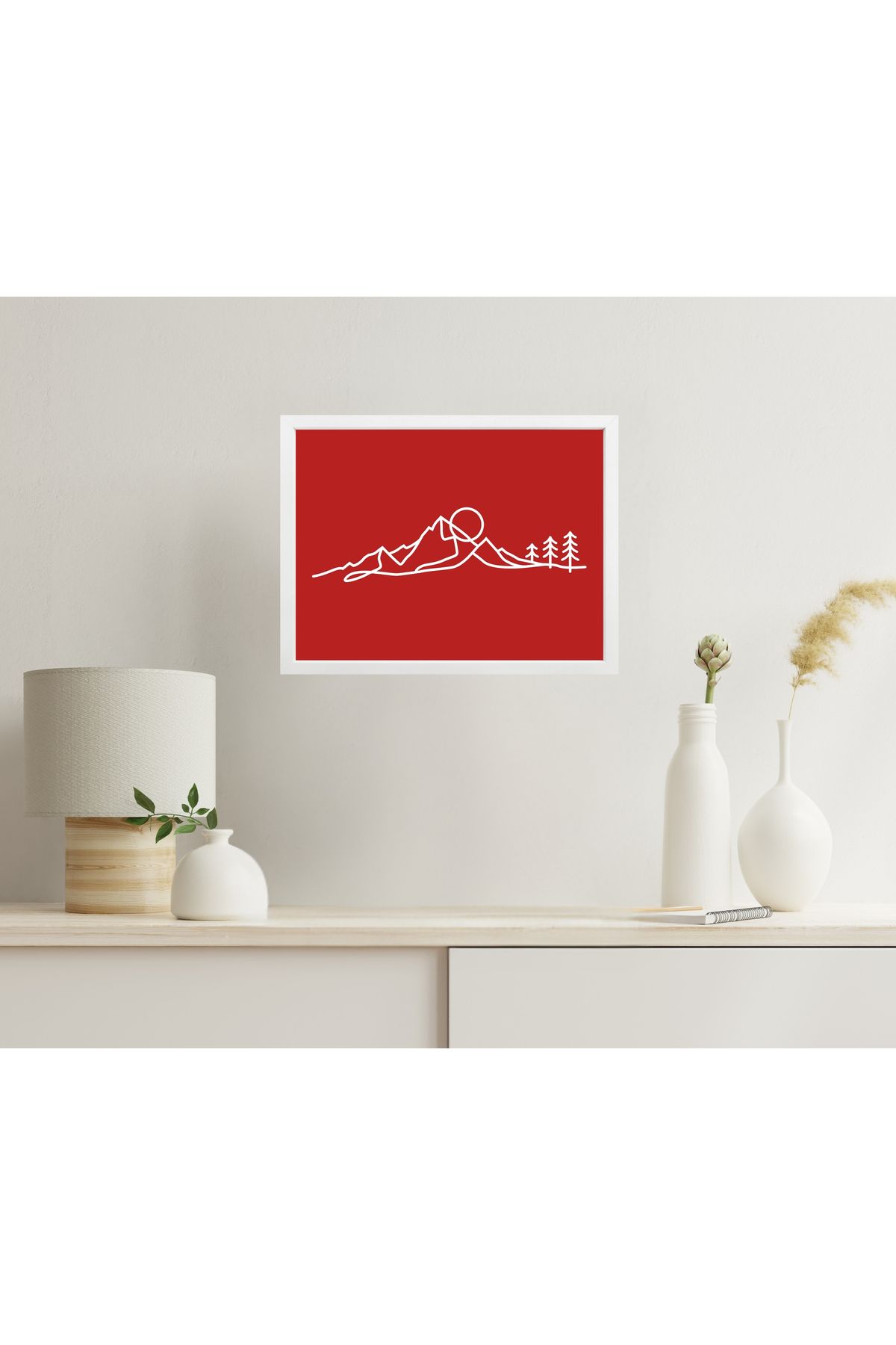 Grand Fine Art Çerçeveli Renkli Akrilik Tablo Minimalist Manzara