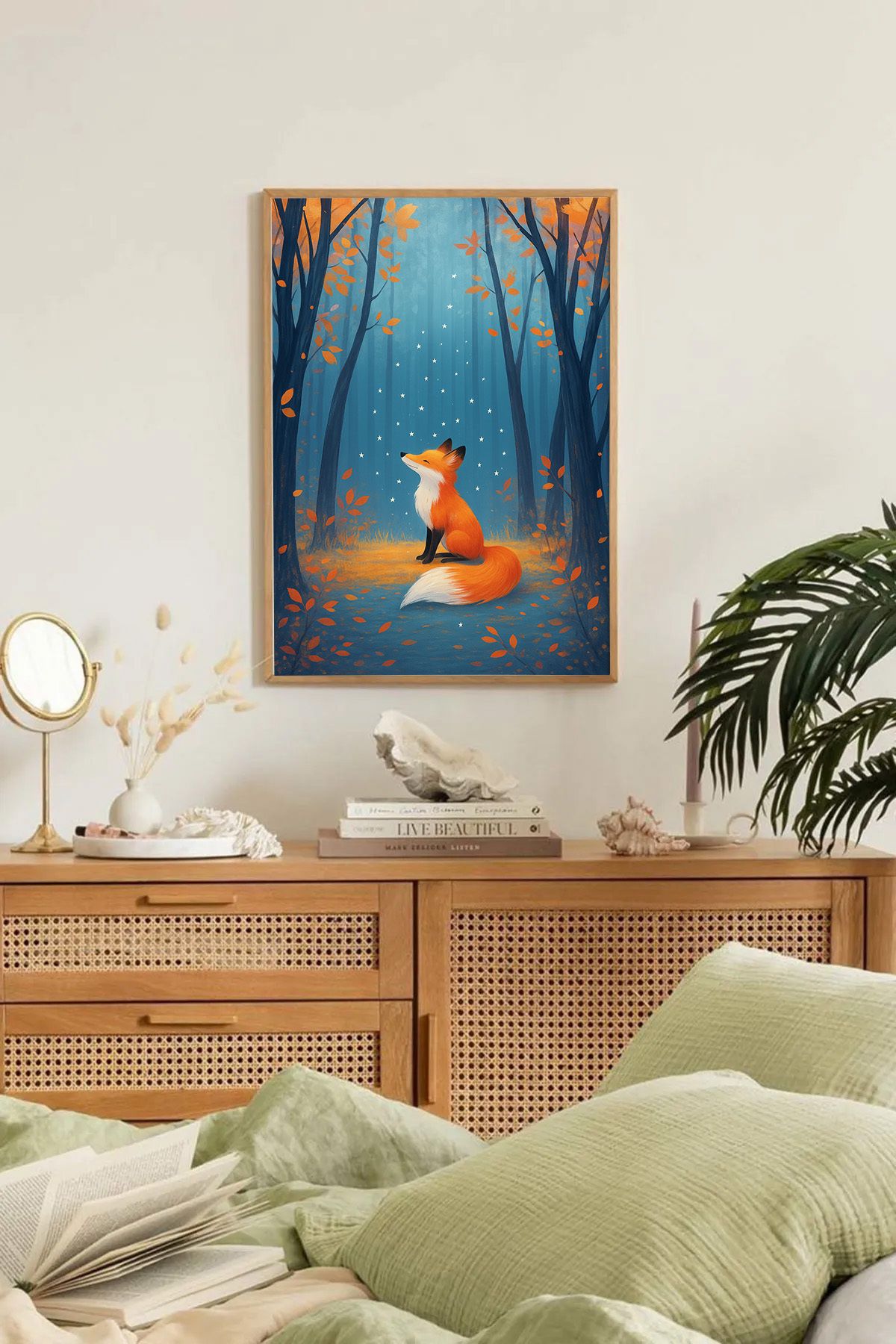 Dekorsiahome Tek Parça Ahşap Çerçeveli Oturma Odası Salon Mutfak Tablo TK0329
