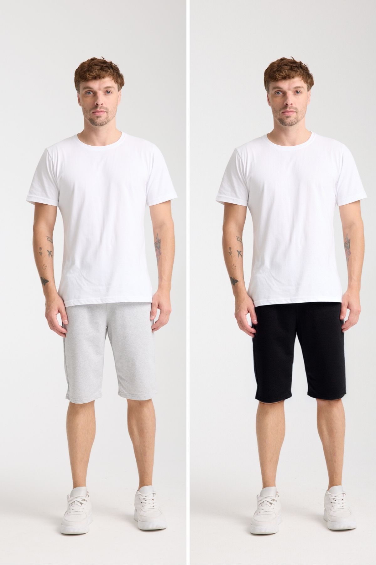 atlanticsport Erkek maxi boy 2 li avantaj paket yan cepli mevsimlik basic sport penye şort