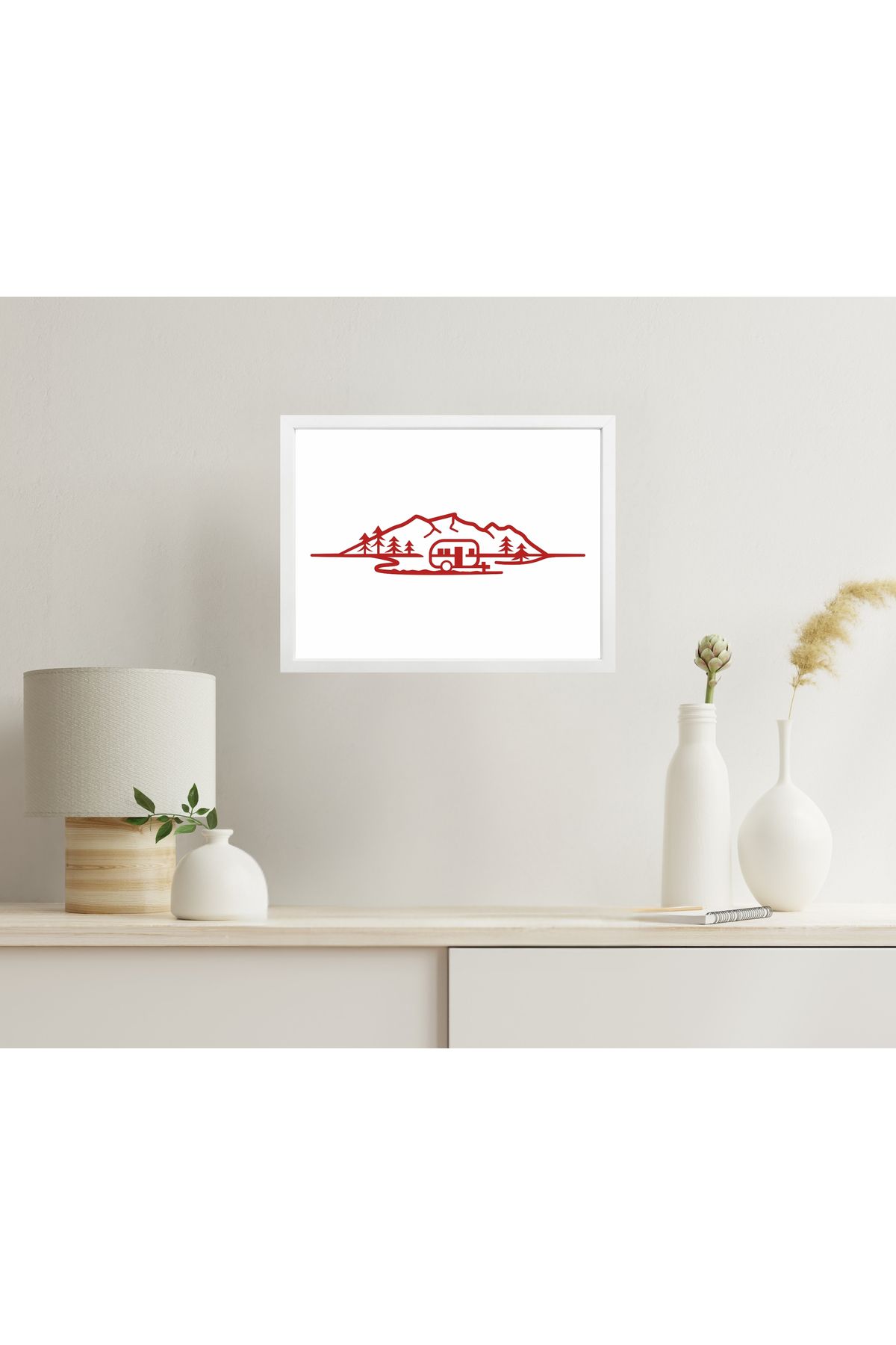 Grand Fine Art Çerçeveli Renkli Akrilik Tablo Minimalist Manzara