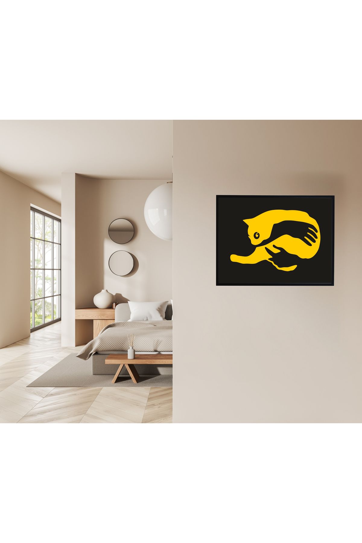 Grand Fine Art Çerçeveli Renkli Akrilik Tablo Kedi