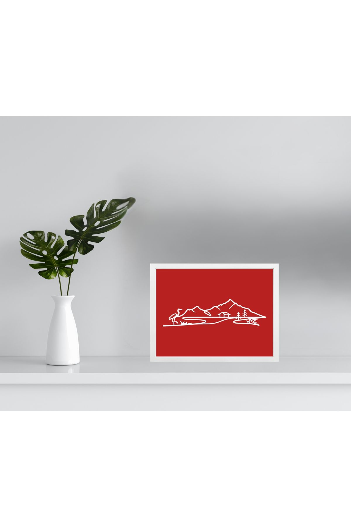 Grand Fine Art Çerçeveli Renkli Akrilik Tablo Minimalist Manzara