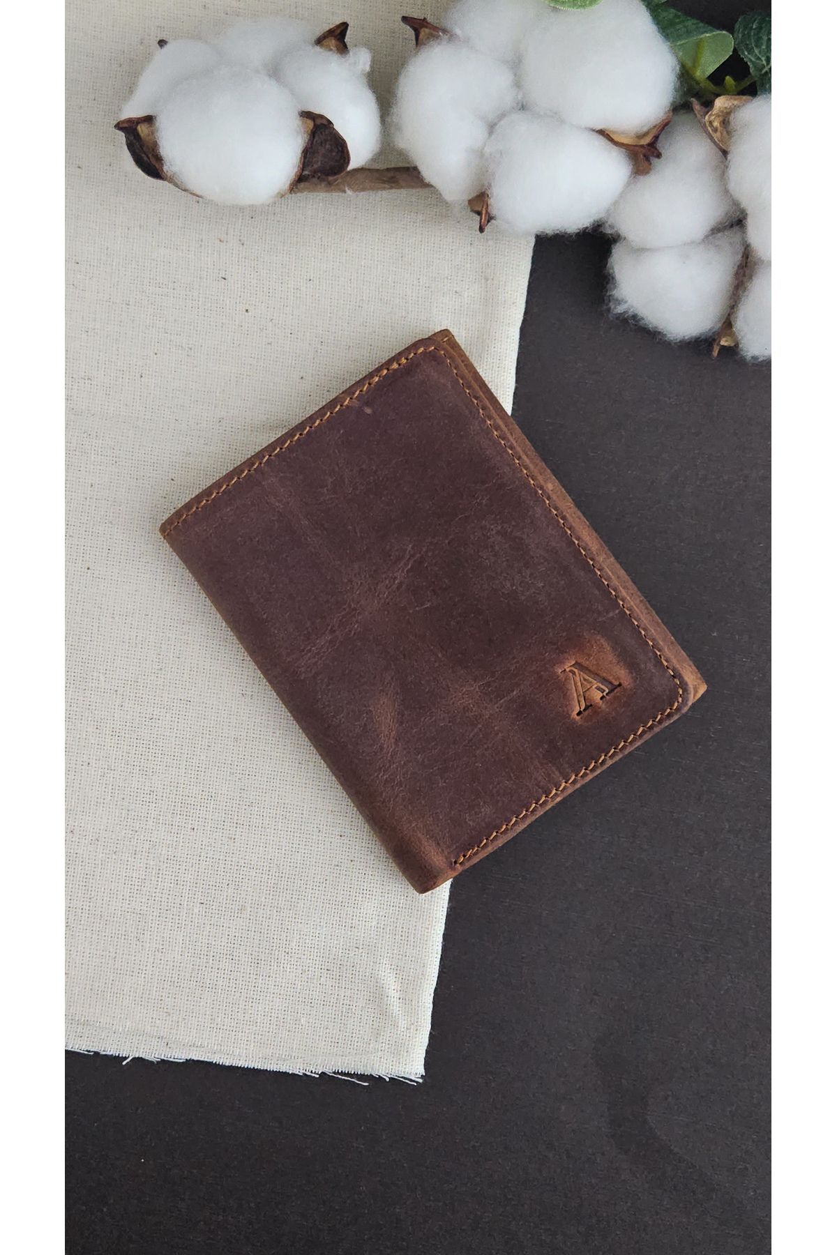 Aydın Deri Luxury Hakiki Deri Mıknatıslı Taba Cüzdan - Kadın Erkek Unisex Günlük& Hediye