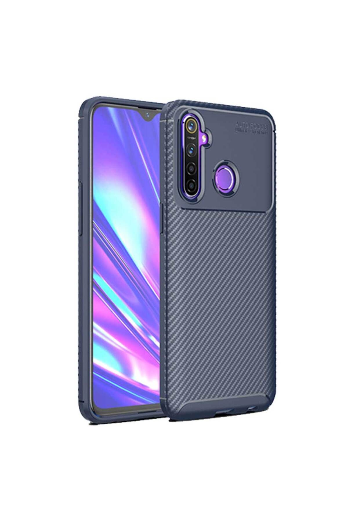 Smart Tech Realme 5 Pro Karbon Desenli Negro Silikon Kılıf