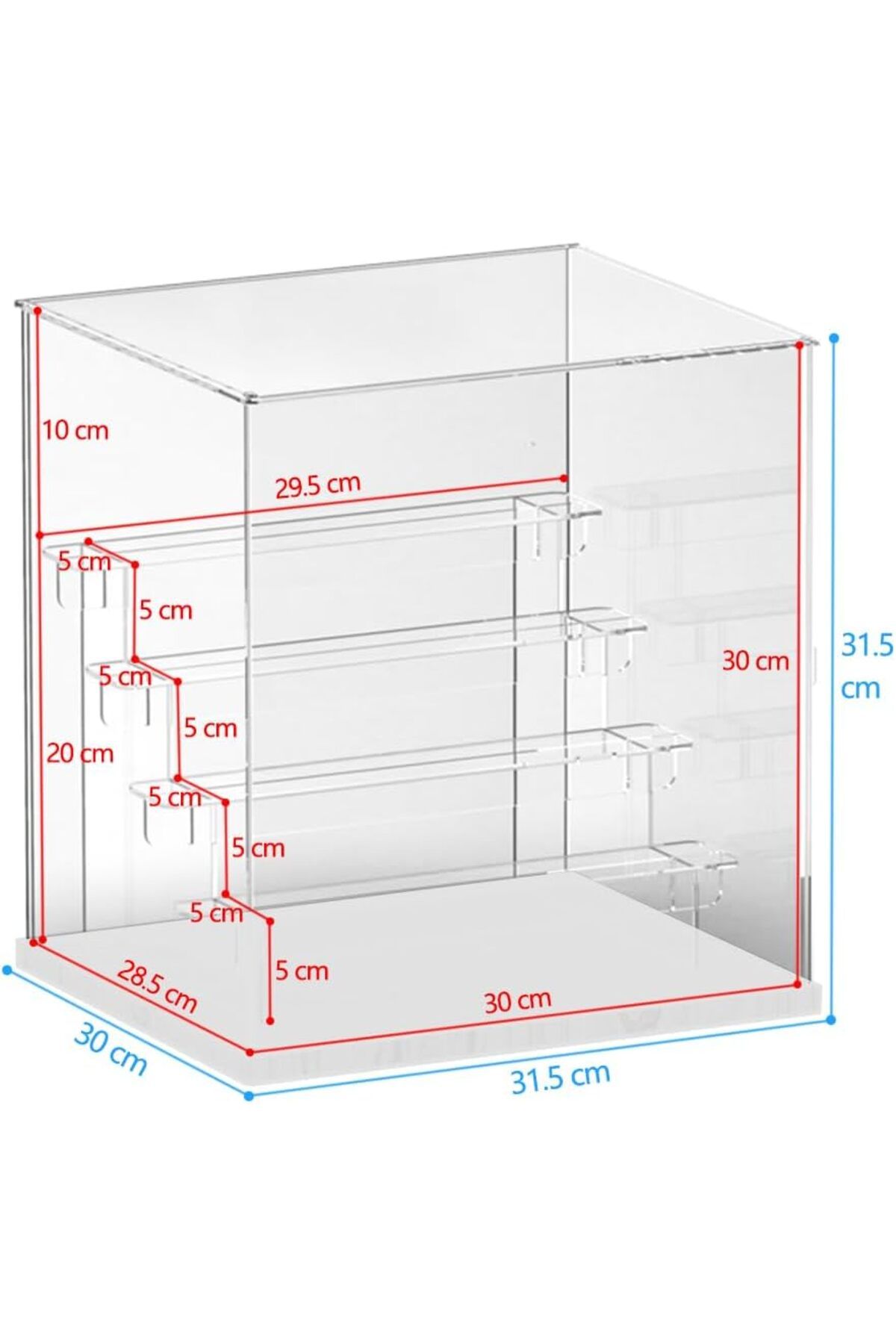 Generic-5-Tier Clear Acrylic Display Case Display Box Display Stand with Door,Countertop Display Case 2