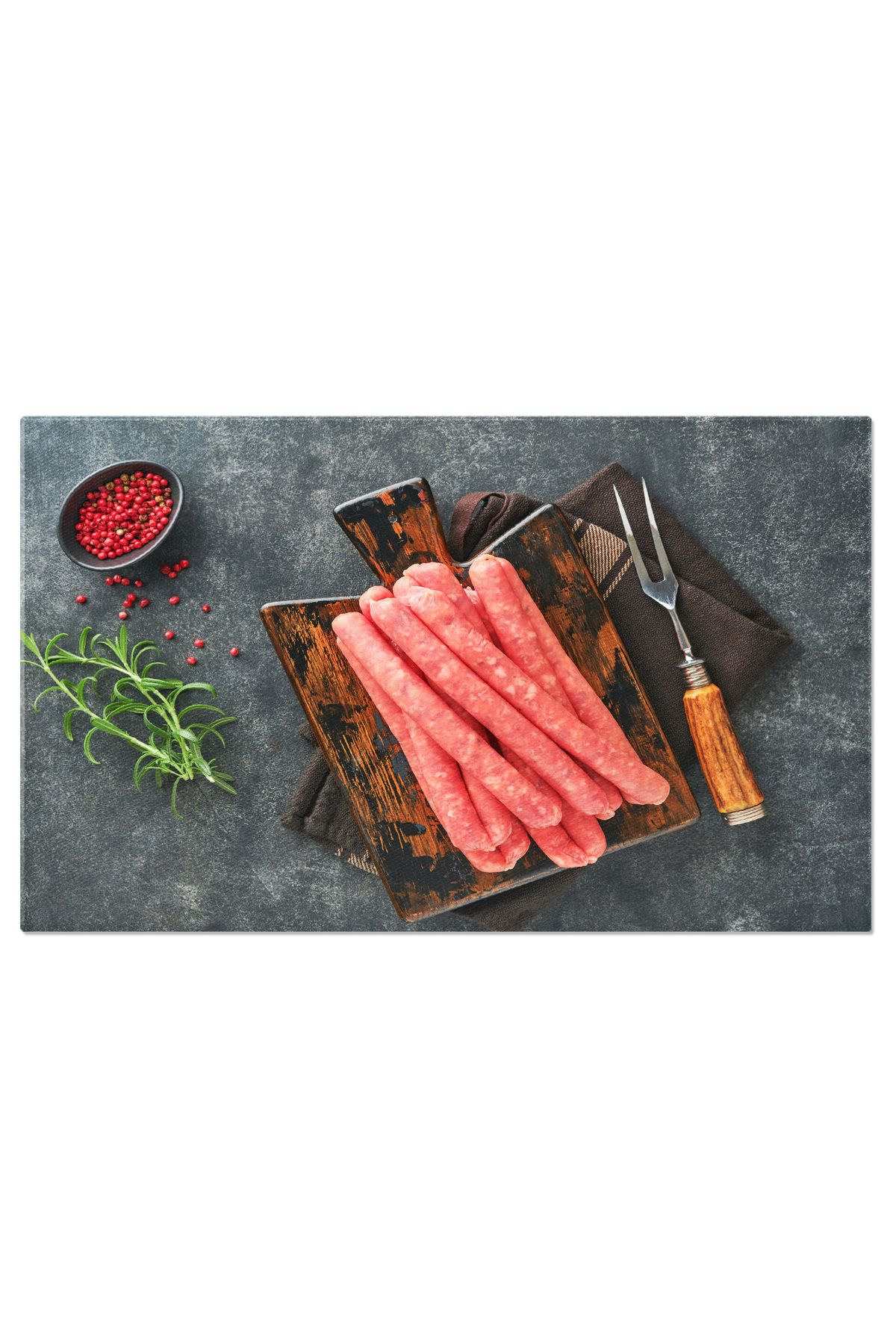 StoryGift Romania Tablou Canvas: Delicii Carnivore - Preparand Carnea Pentru Bucatarie - 40 x 25
