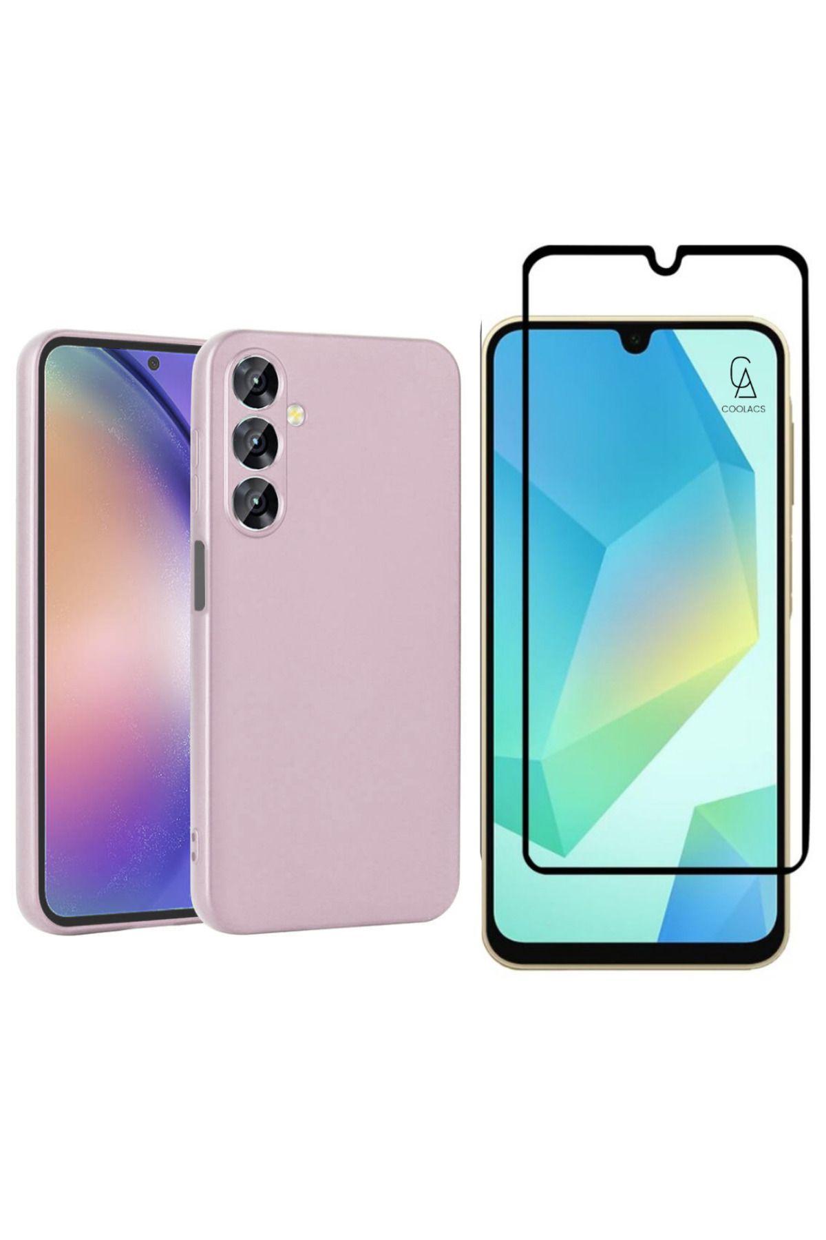 Coolacs Samsung Galaxy A16 ile Uyumlu Telefon Kılıfı ve 5d Tam Kaplayan Cam Ekran Koruyucu