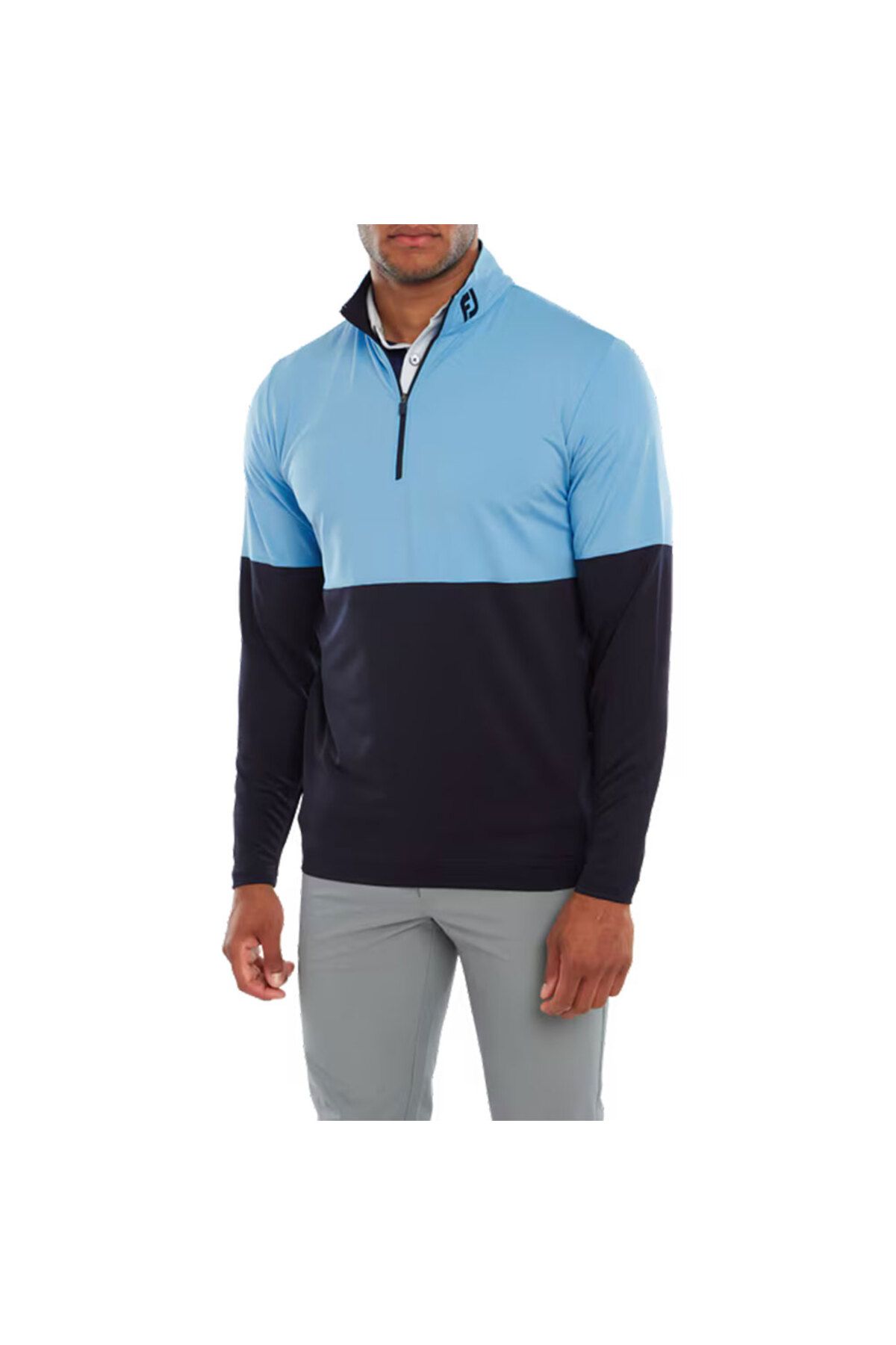 FootJoy Renk Bloklu Mid Layer Golf Sweatshirt Mavi Lacivert 80117